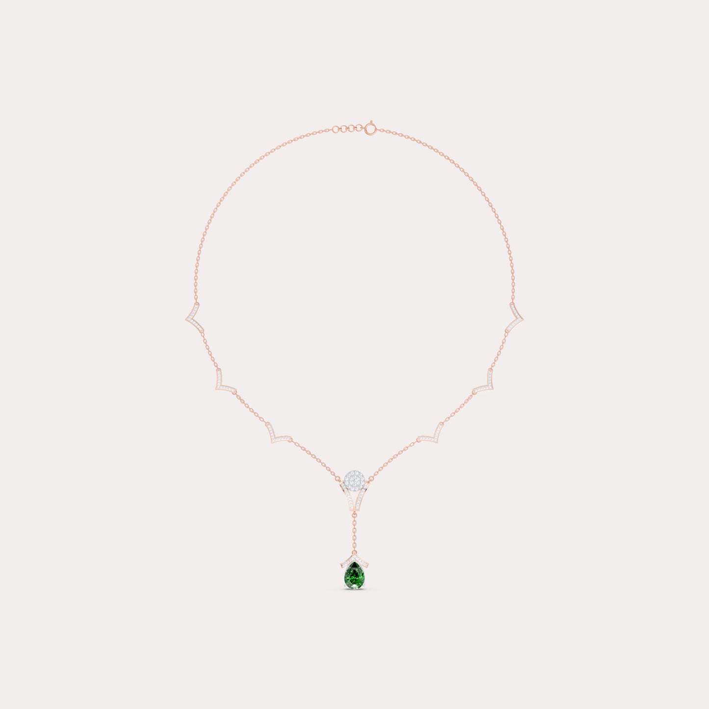 Round-Cluster Station & Pear Solitaire Pendant