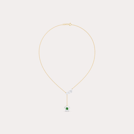 The Round-Cut Solitaire Halo & Diamond Wing Pendant