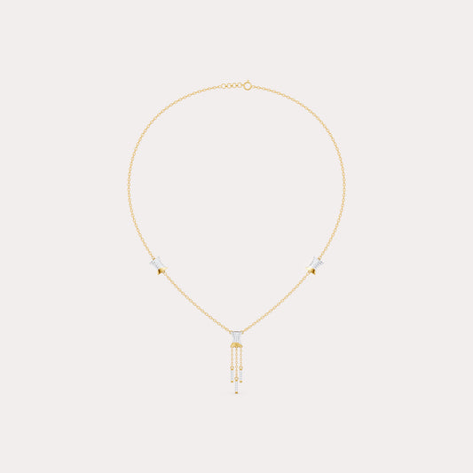 The Architectural Hourglass & Round-Diamond Fringe Pendant