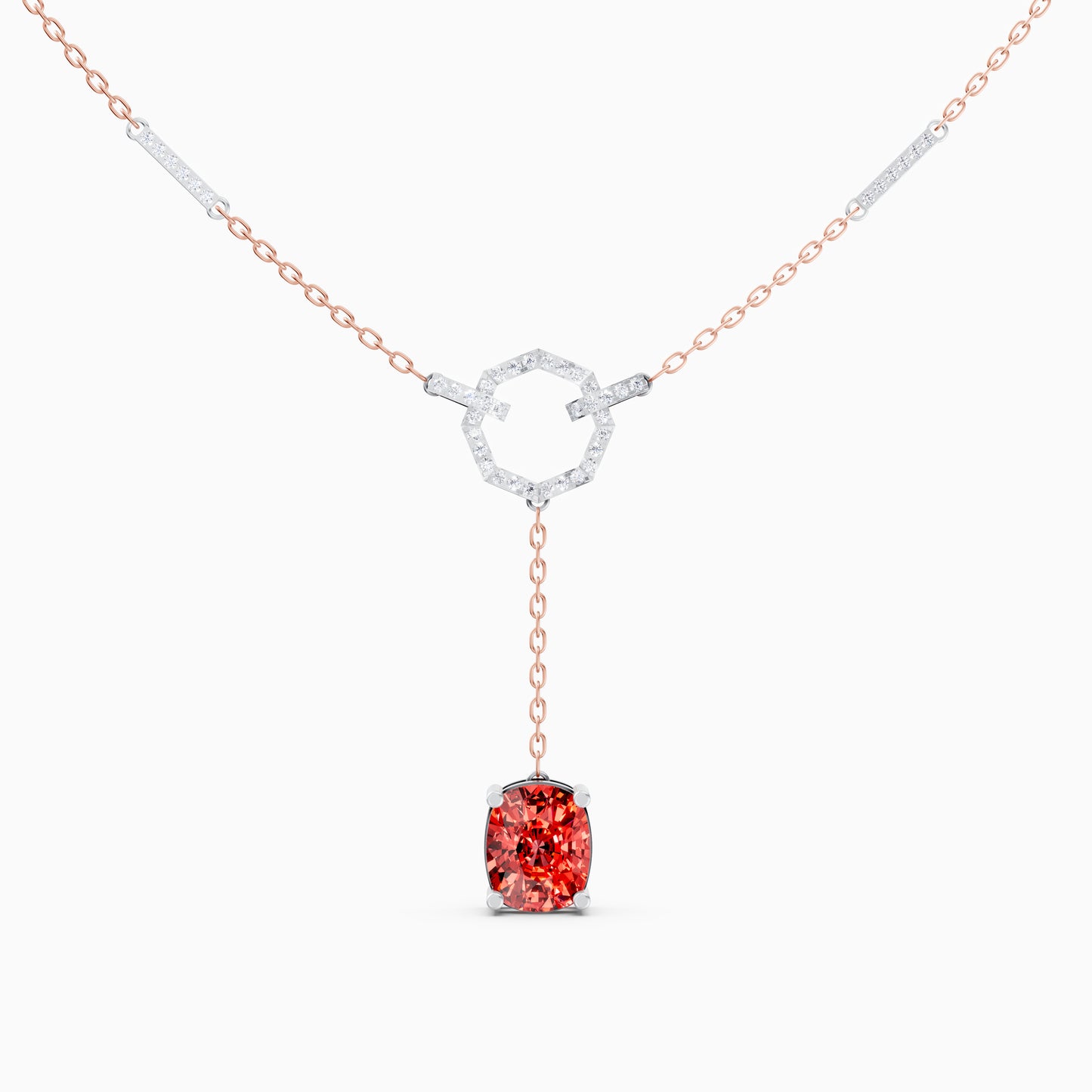 The Cushion-Cut Ruby-Tone & Octagonal Ring Pendant