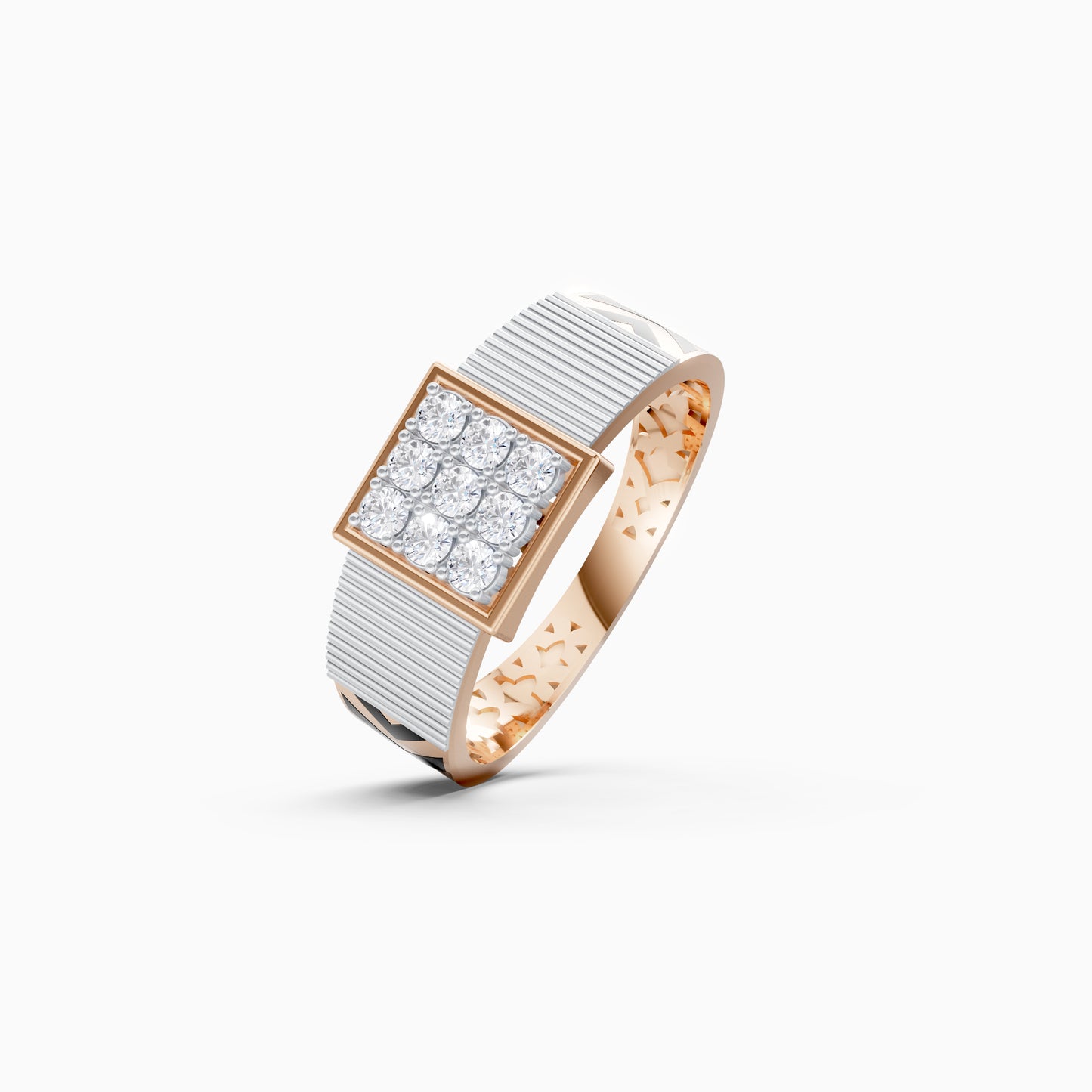 The Nine Round-Diamond Signet Ring