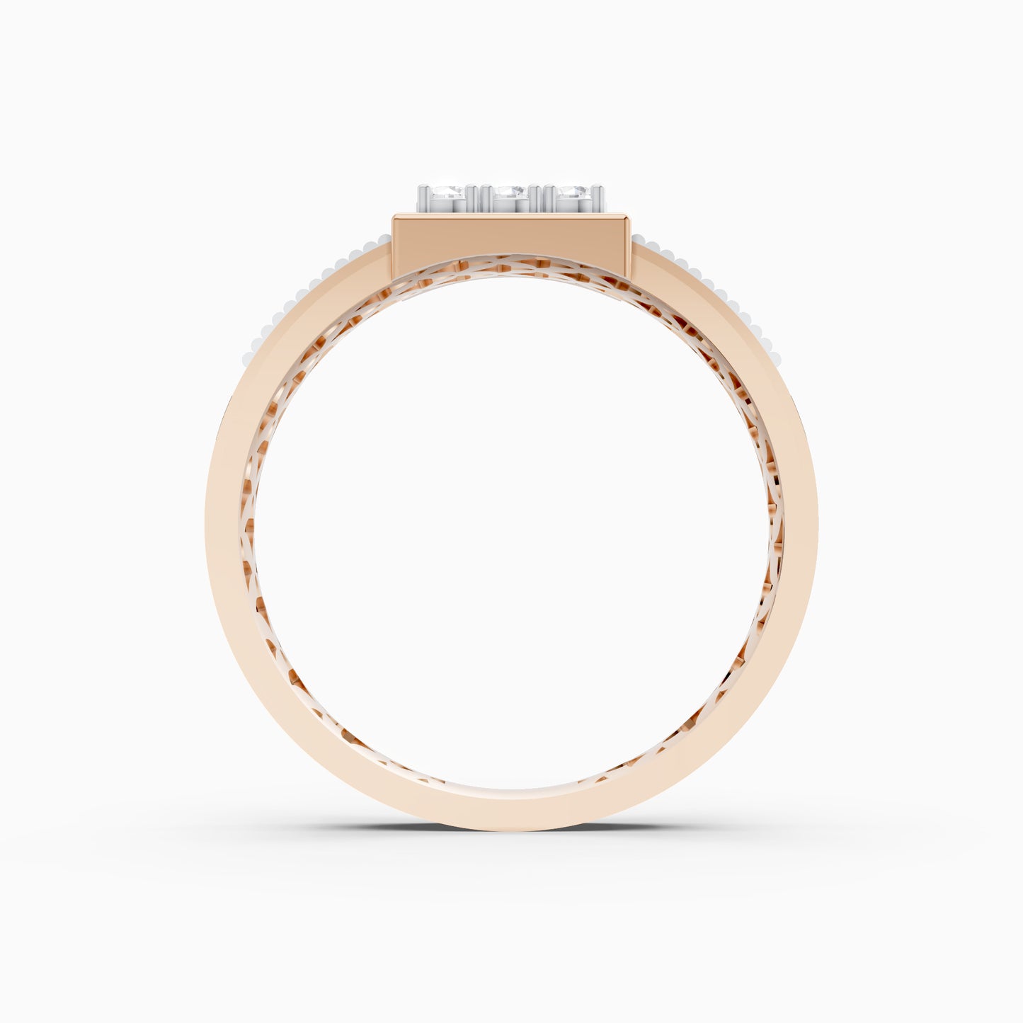 The Nine Round-Diamond Signet Ring