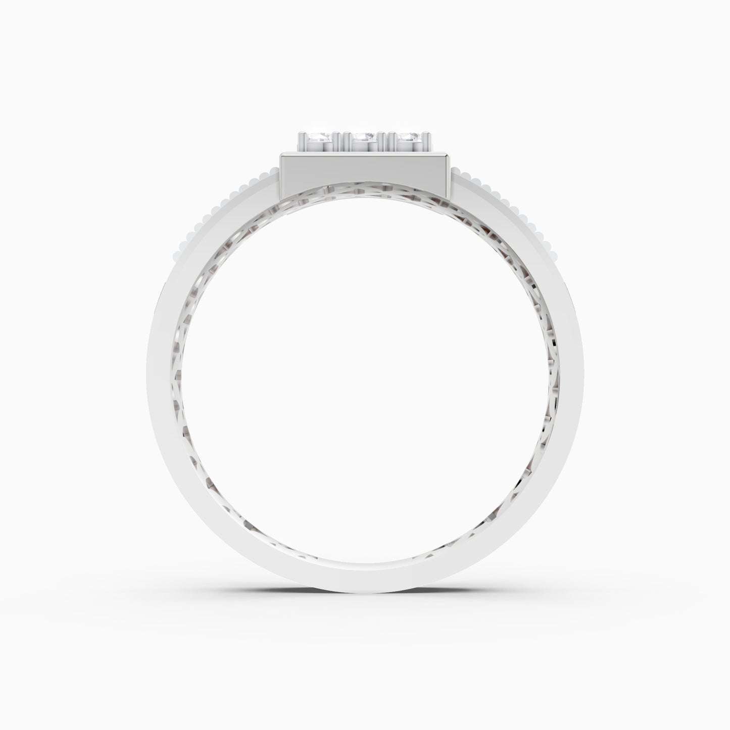The Nine Round-Diamond Signet Ring