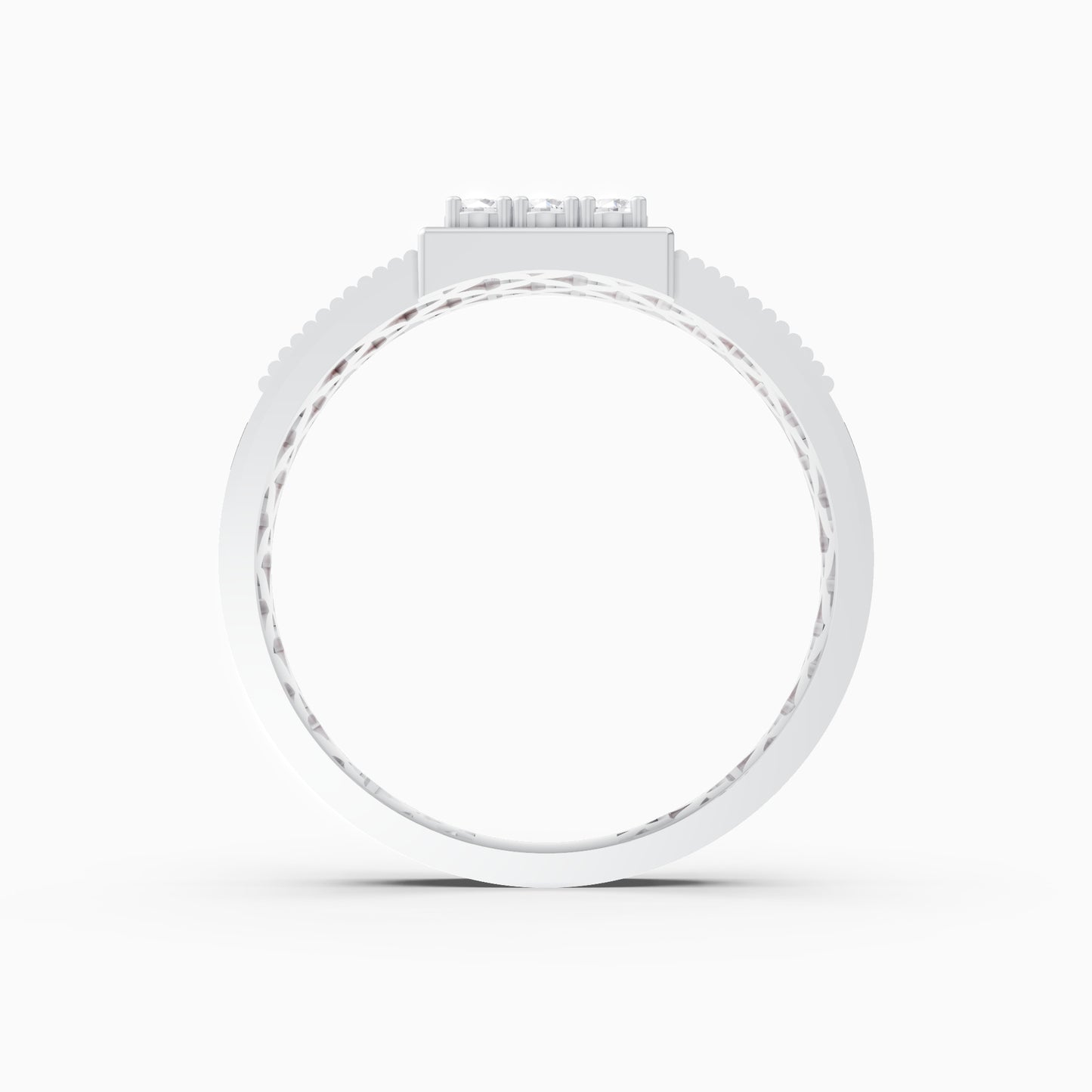 The Nine Round-Diamond Signet Ring