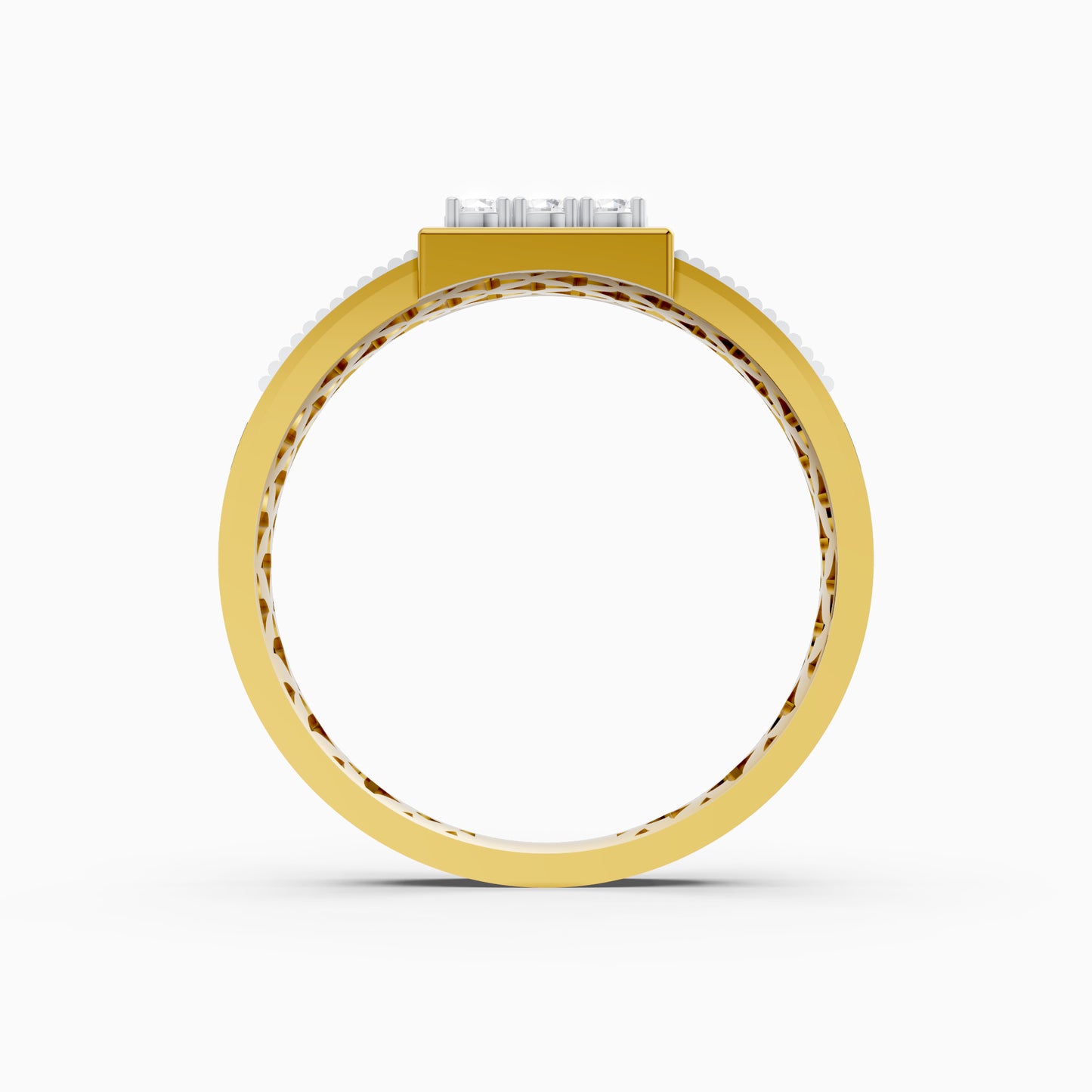 The Nine Round-Diamond Signet Ring