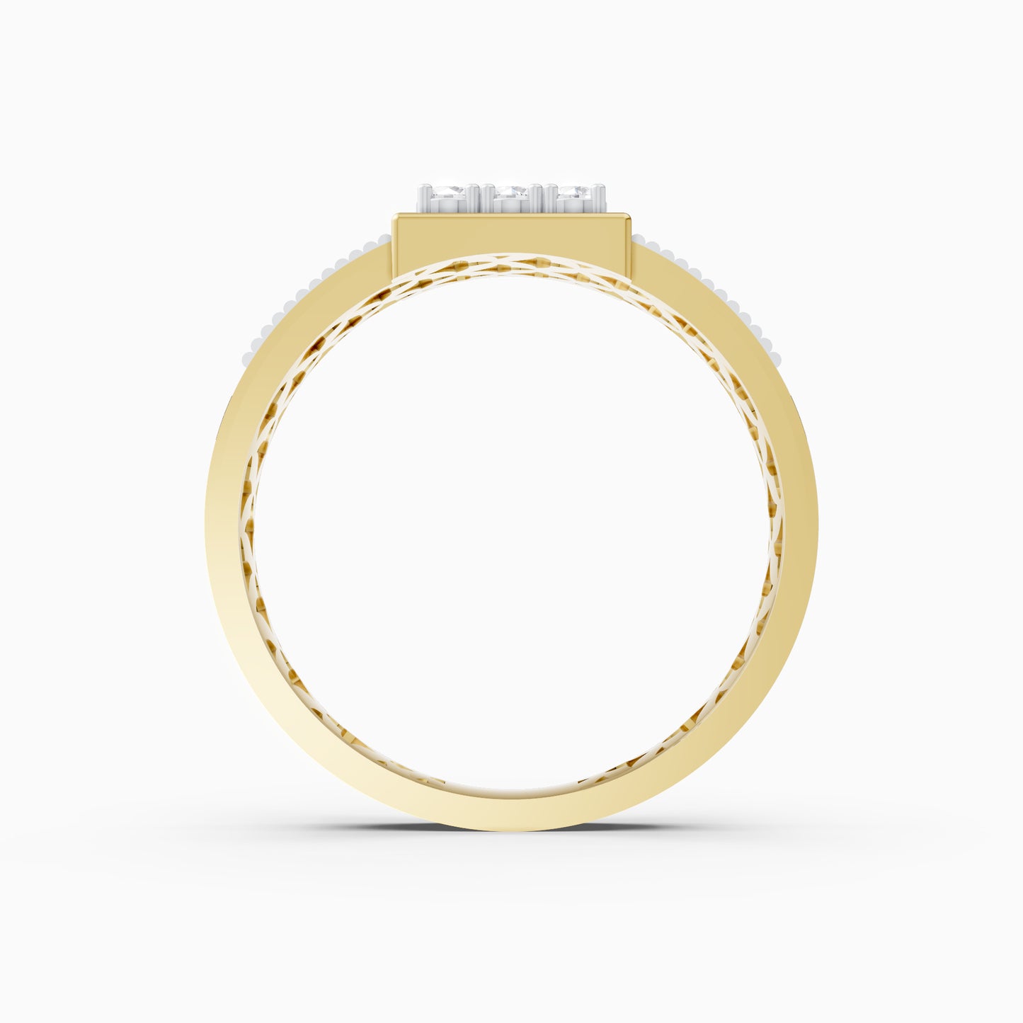 The Nine Round-Diamond Signet Ring
