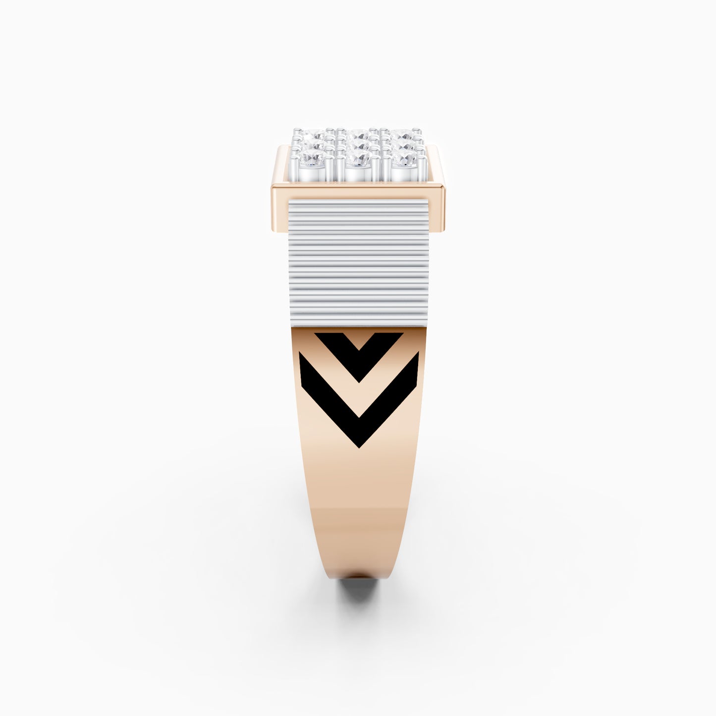 The Nine Round-Diamond Signet Ring