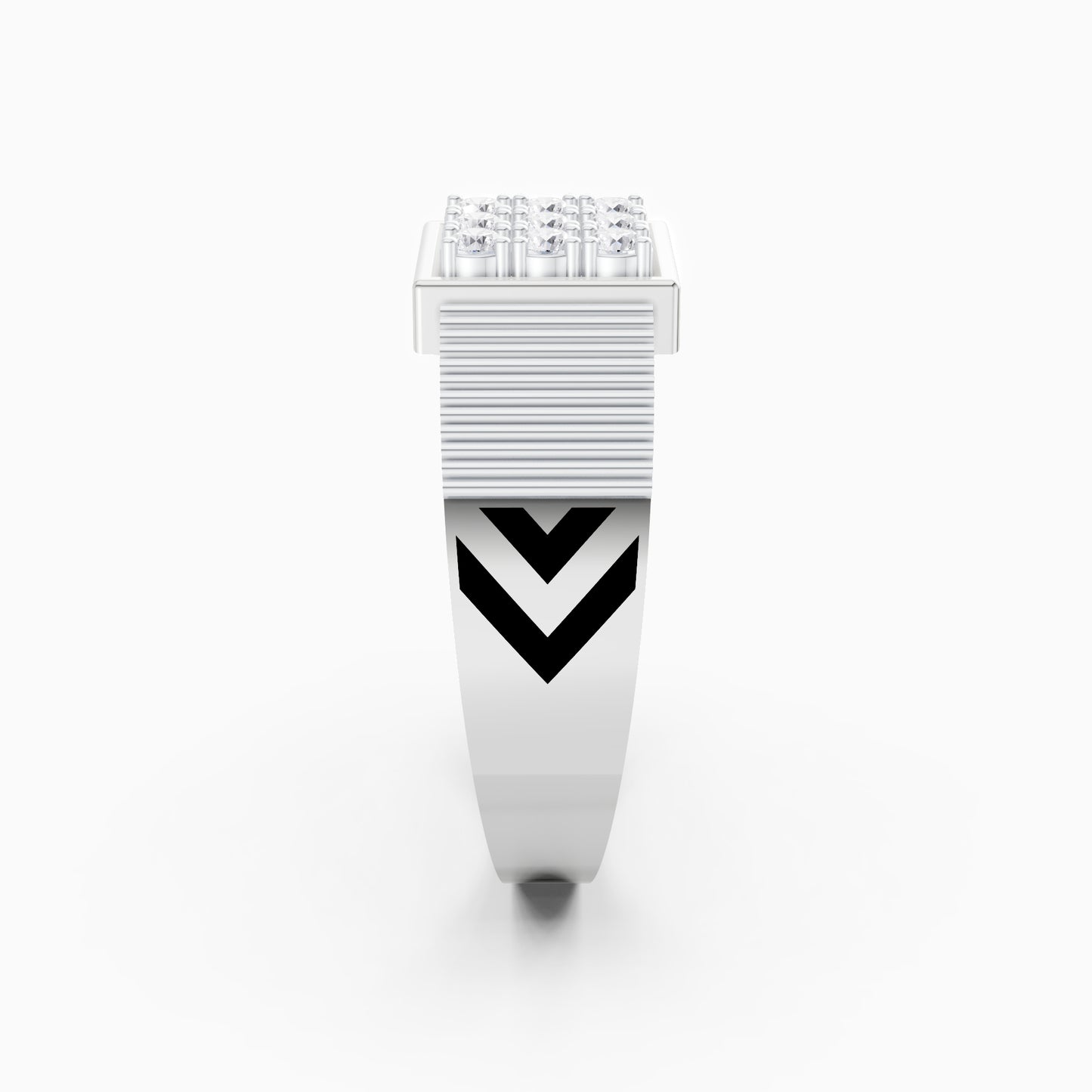 The Nine Round-Diamond Signet Ring