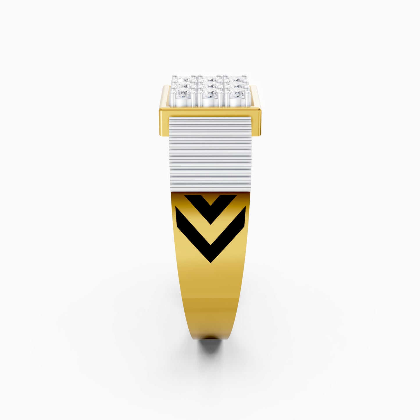 The Nine Round-Diamond Signet Ring