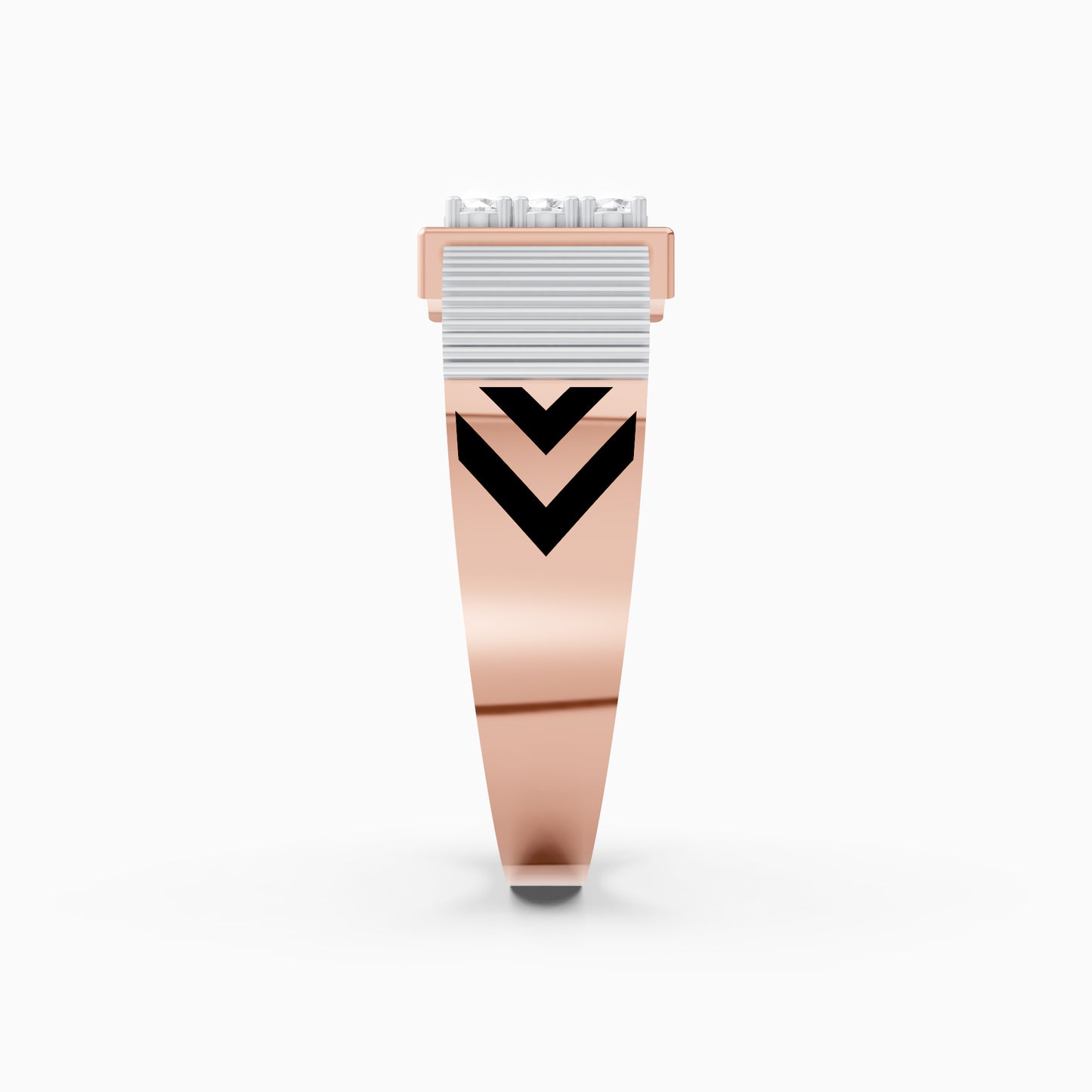 The Nine Round-Diamond Signet Ring