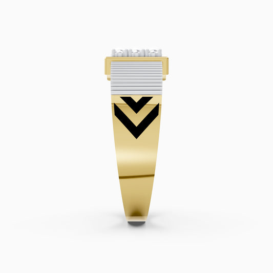 The Nine Round-Diamond Signet Ring