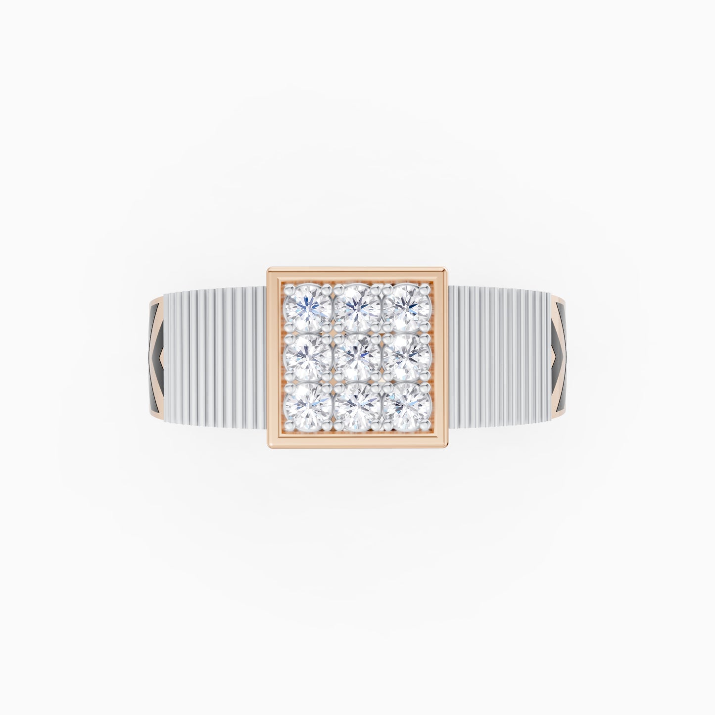The Nine Round-Diamond Signet Ring