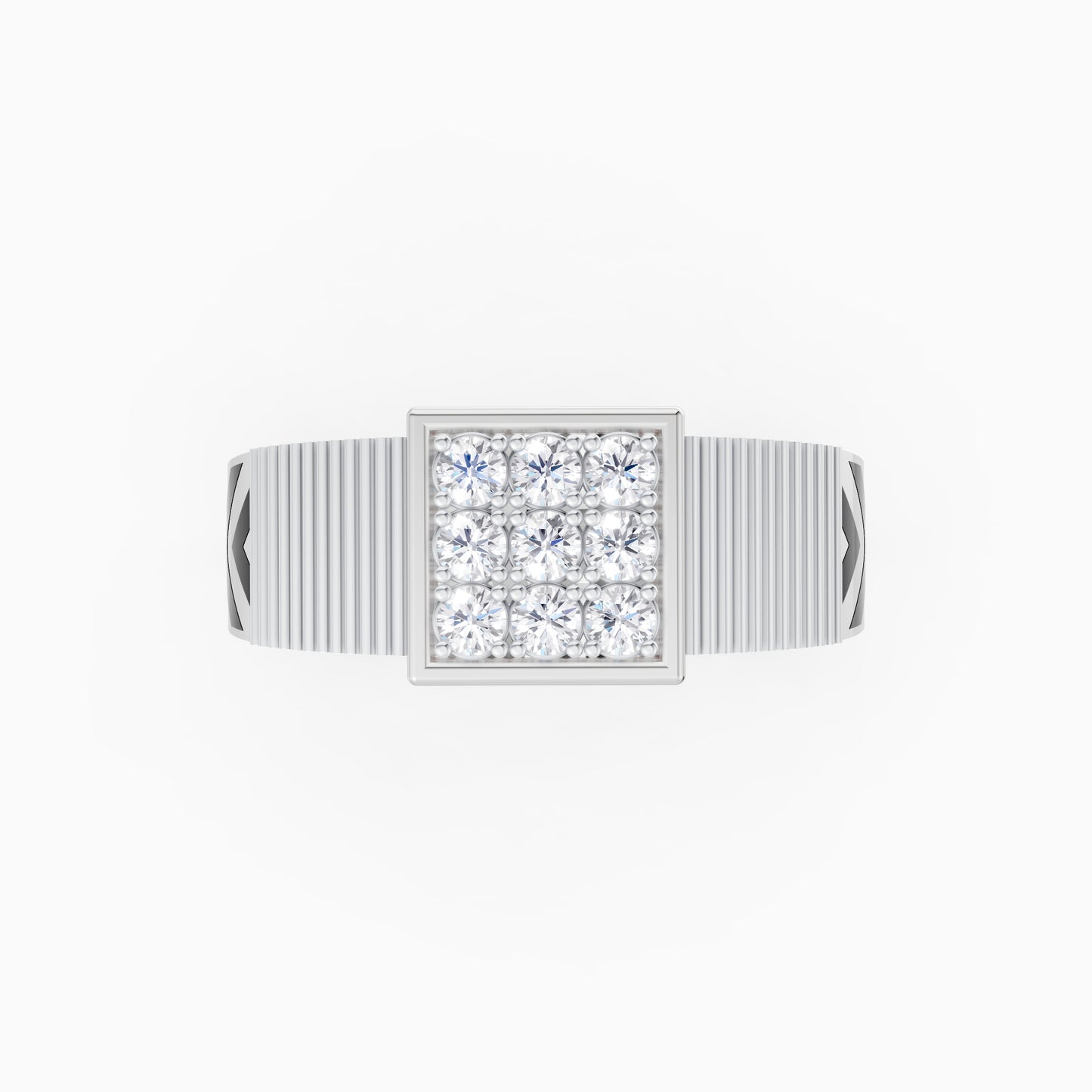 The Nine Round-Diamond Signet Ring