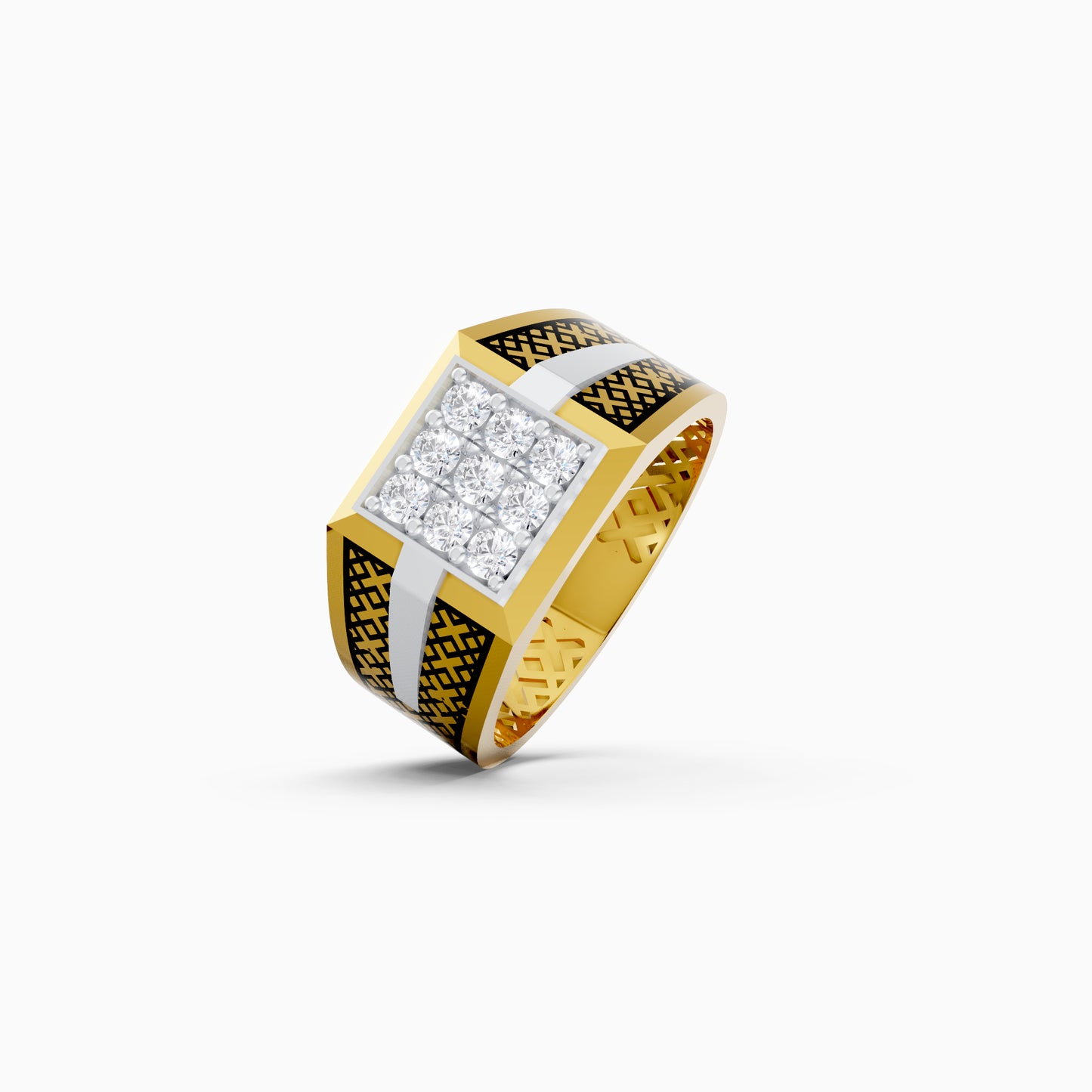 The Two-Tone Stripe Round Brilliant Band
