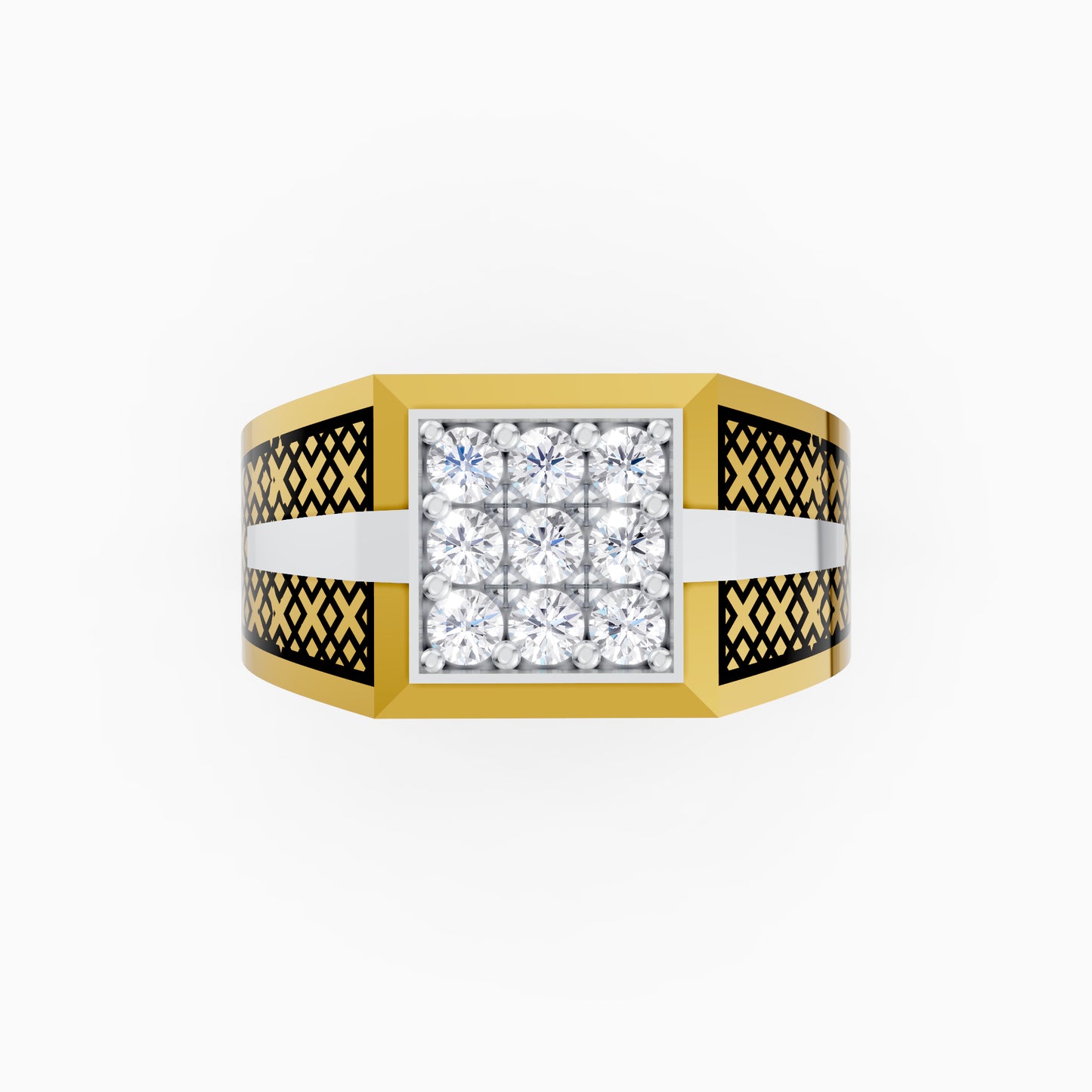 The Two-Tone Stripe Round Brilliant Band