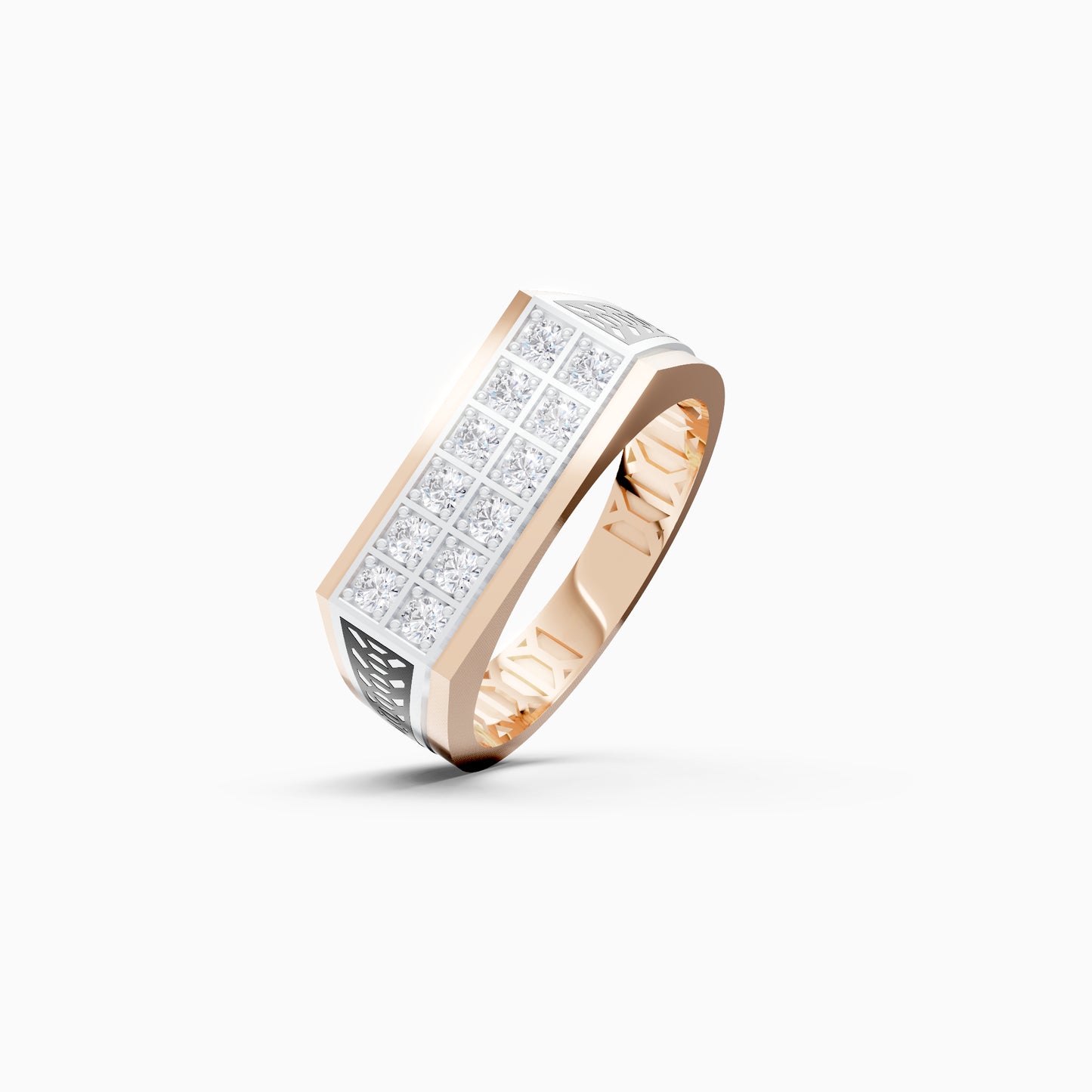 The Twelve-Stone Round Cluster Track Ring