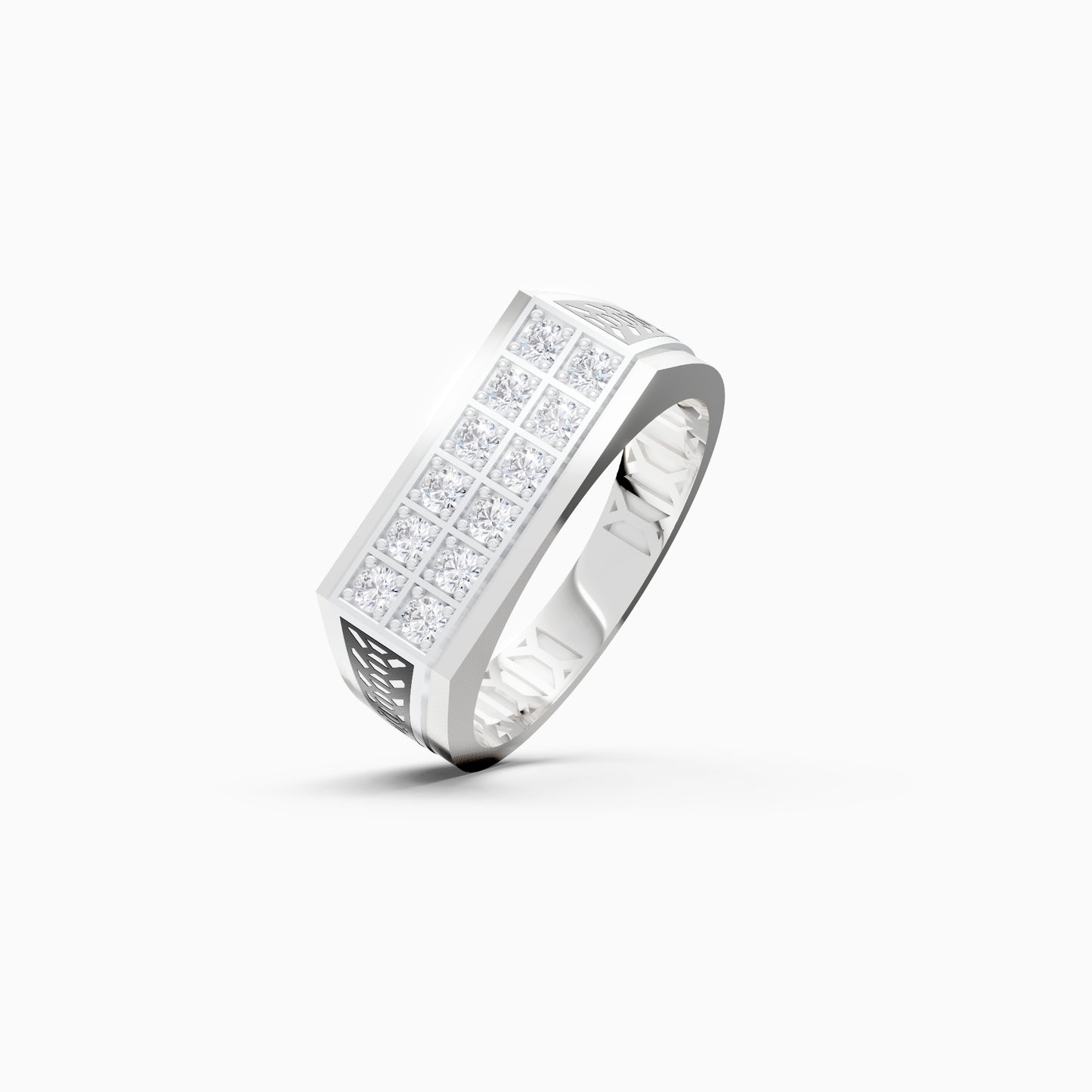 The Twelve-Stone Round Cluster Track Ring