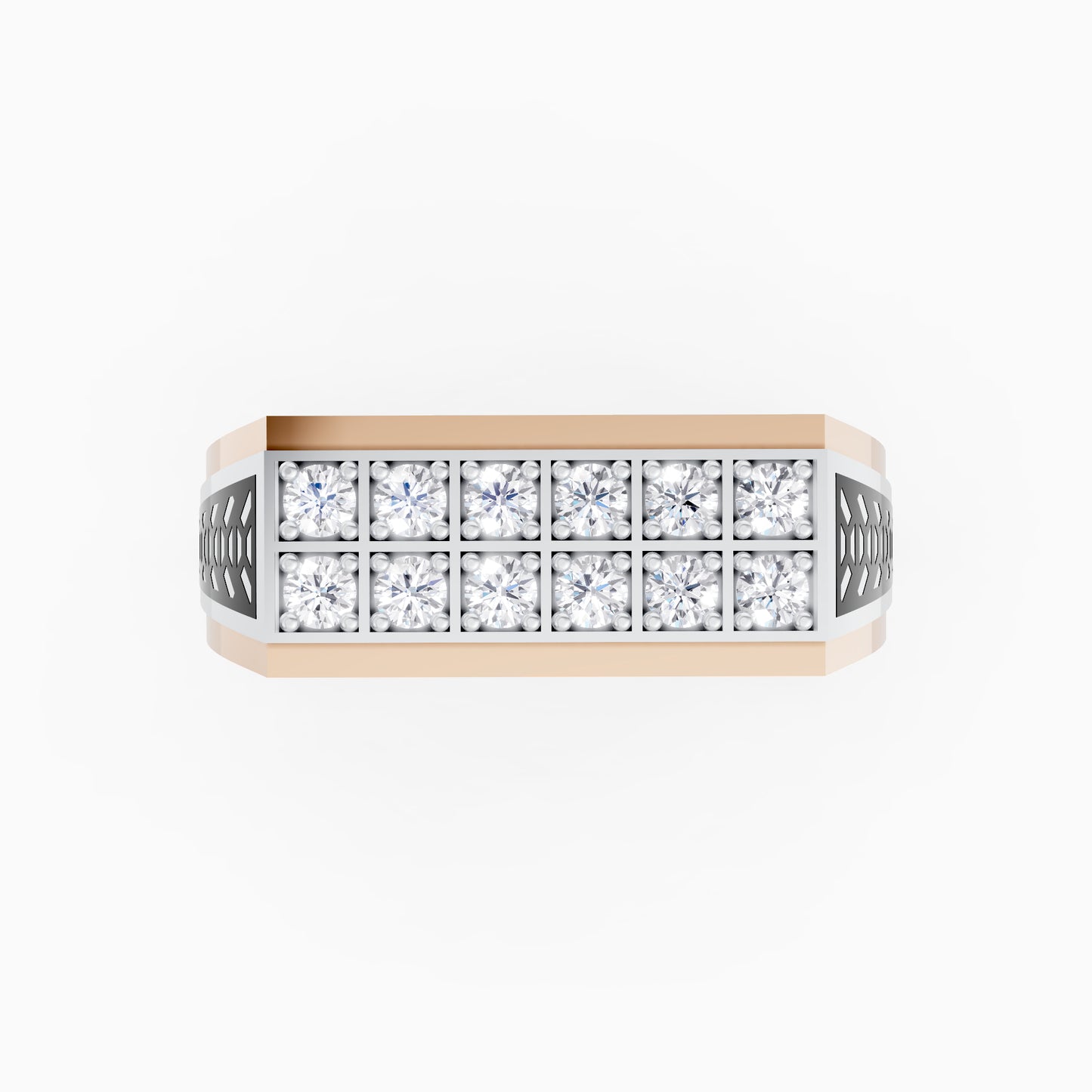 The Twelve-Stone Round Cluster Track Ring