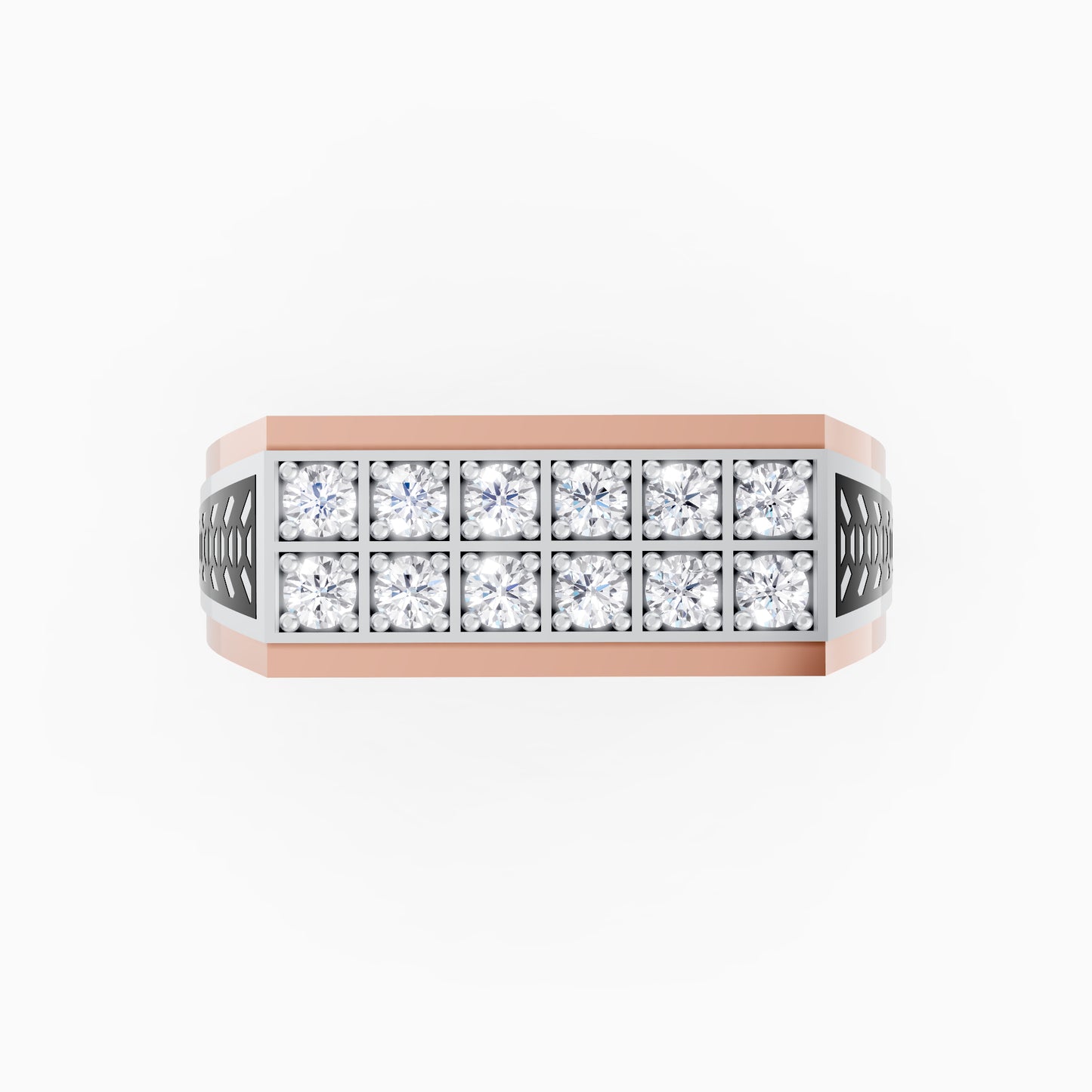 The Twelve-Stone Round Cluster Track Ring