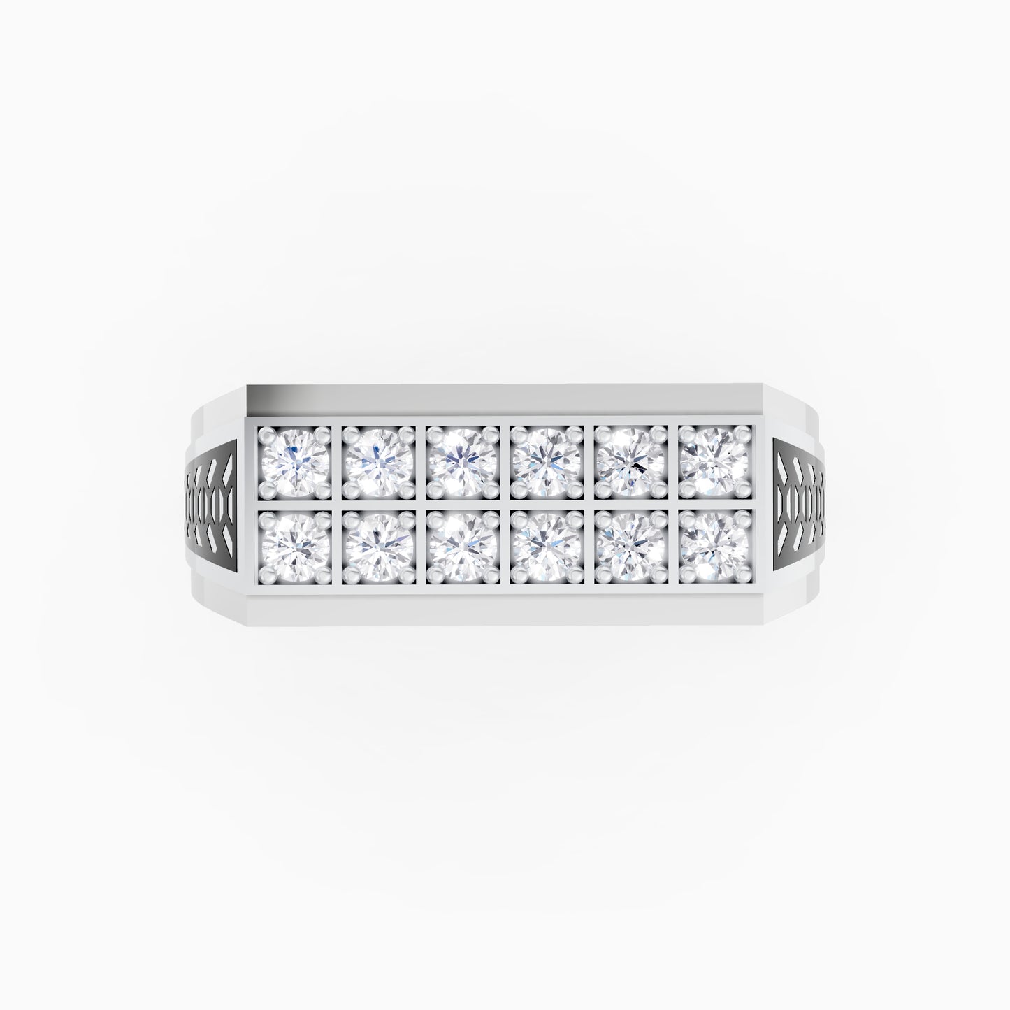 The Twelve-Stone Round Cluster Track Ring