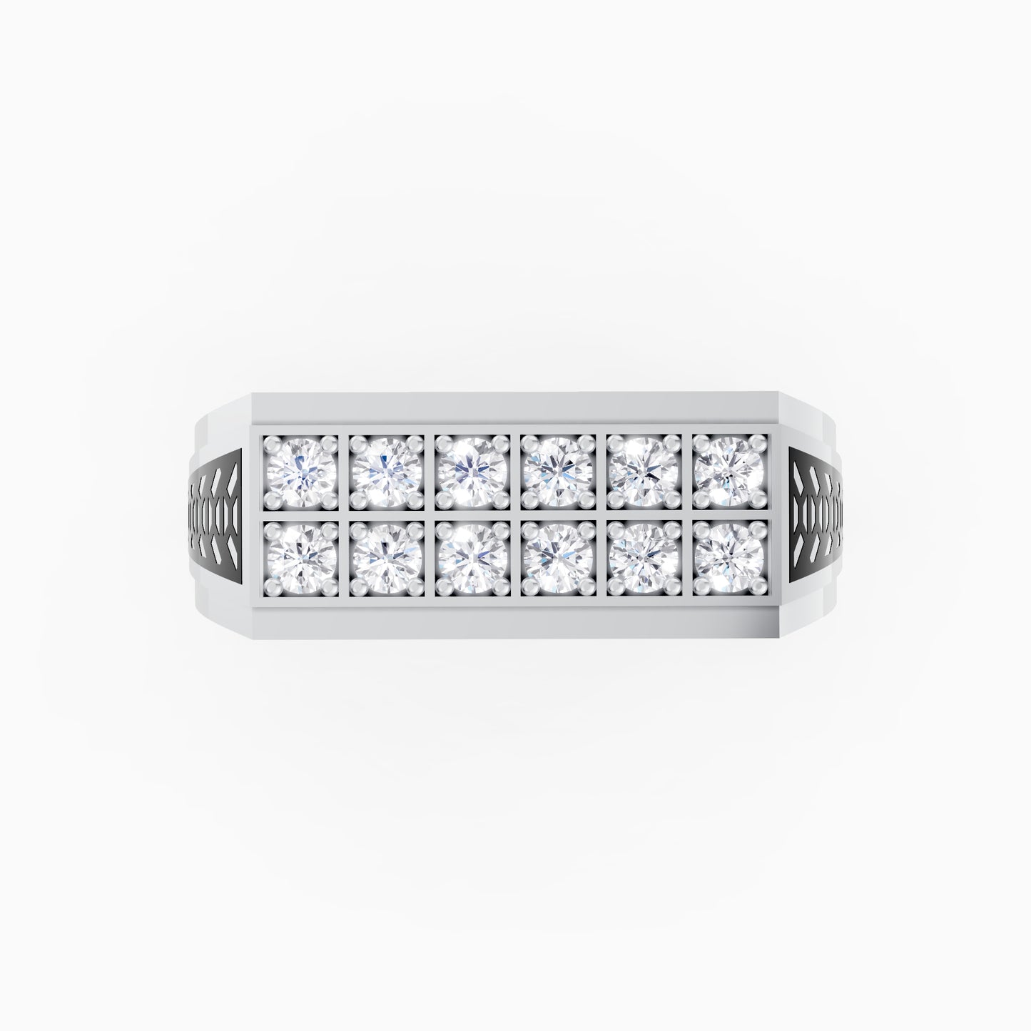 The Twelve-Stone Round Cluster Track Ring