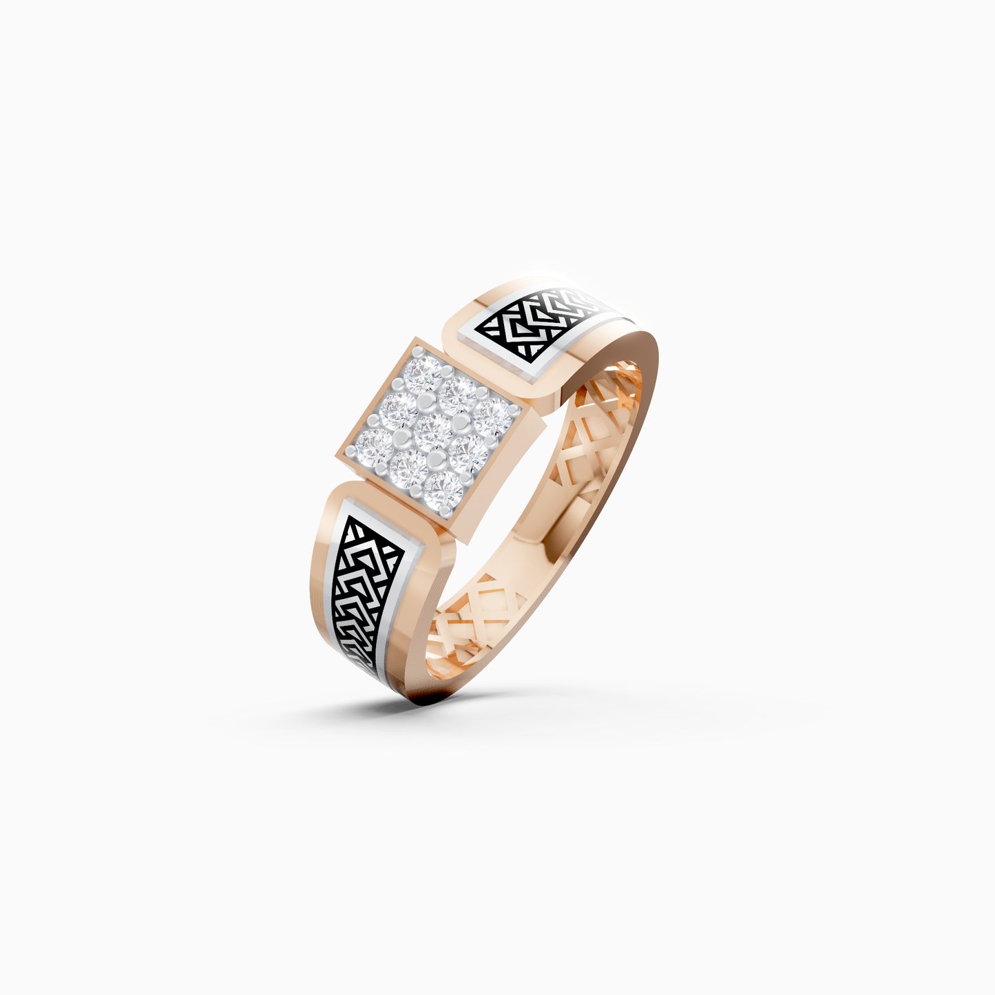 The Interlocking Shoulder Round Brilliant Signet