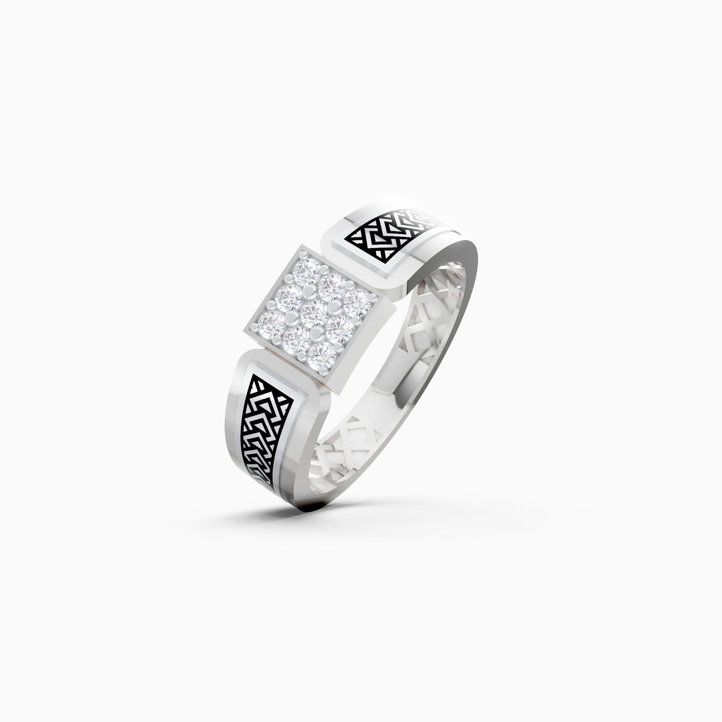 The Interlocking Shoulder Round Brilliant Signet