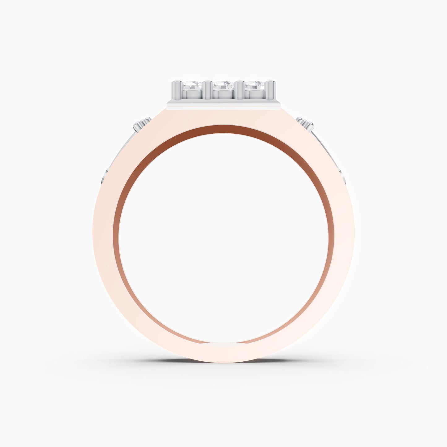 The Watch Crown Motif Square Cluster Ring