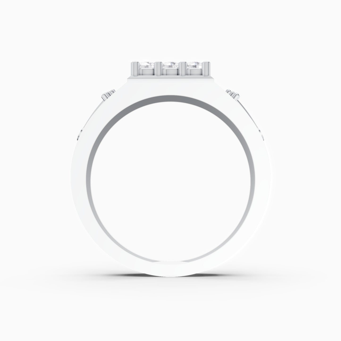 The Watch Crown Motif Square Cluster Ring