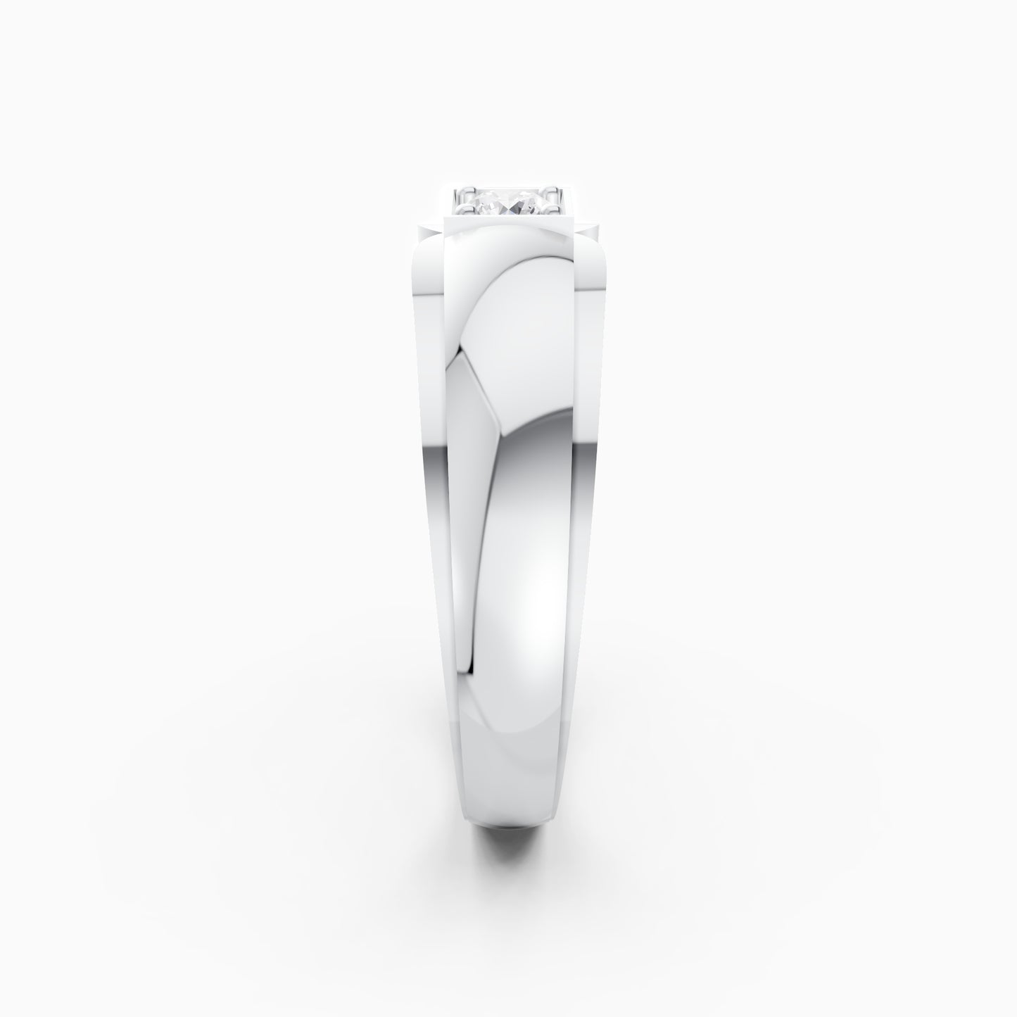 The Square Bezel-Style Round Diamond Signet