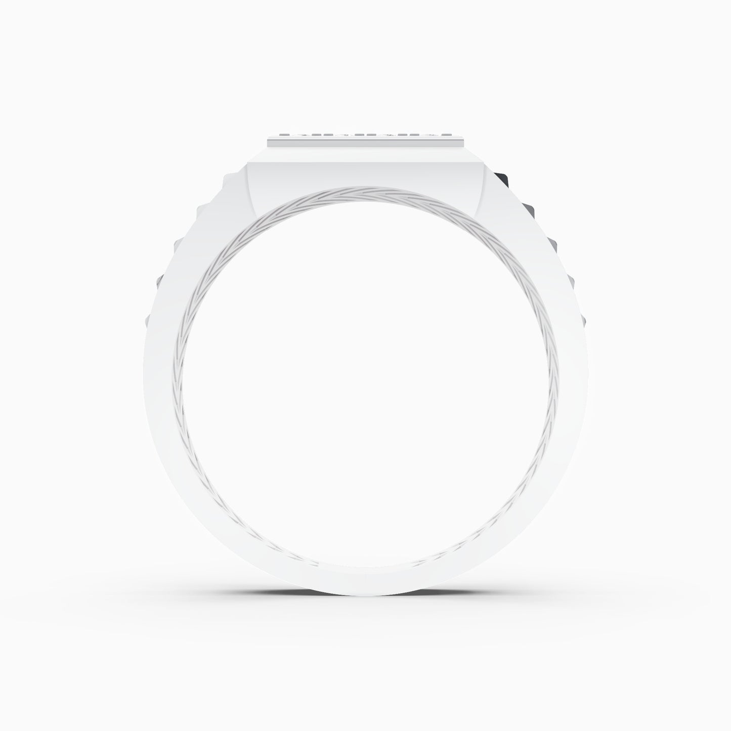 The Linear Eight-Stone Round Cluster Band