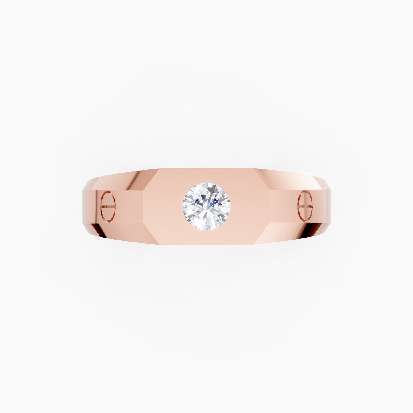 The Engraved Screw-Accent Flush Solitaire