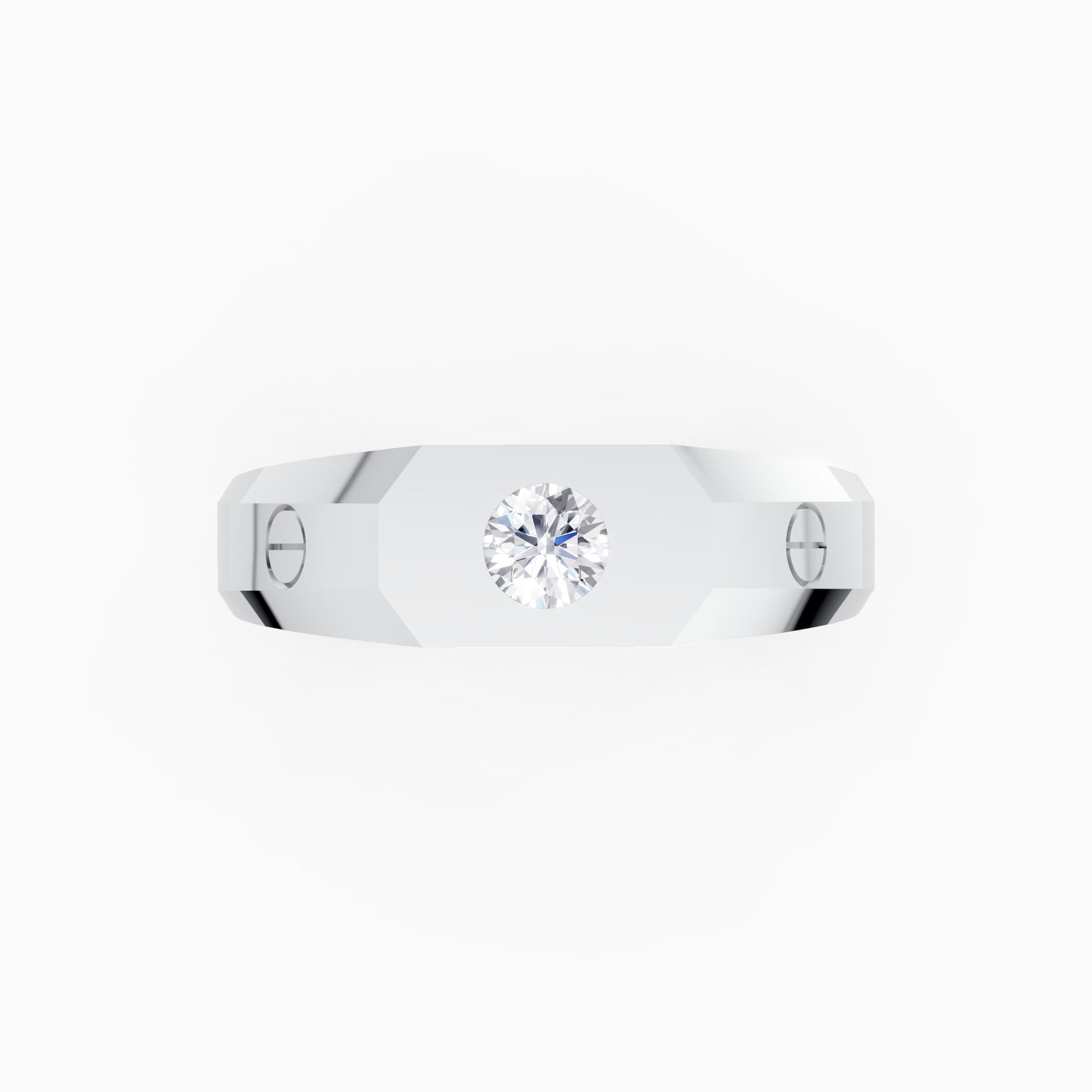 The Engraved Screw-Accent Flush Solitaire
