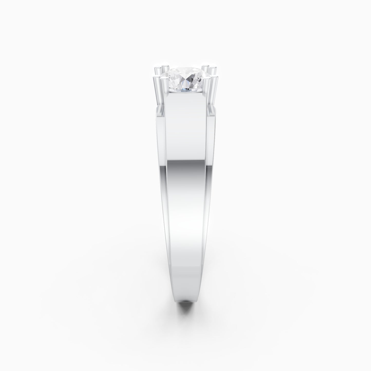 The Modern Round-Cut Raised Engagement Band