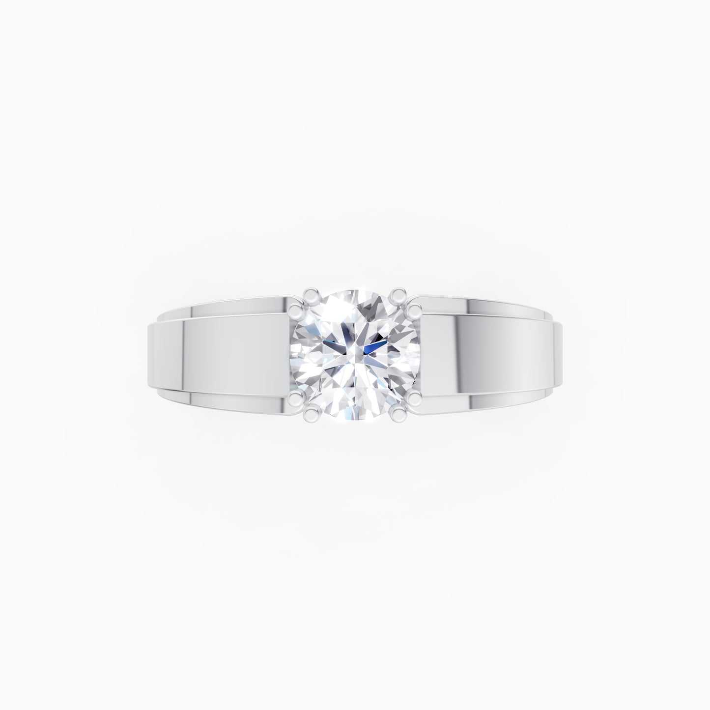 The Modern Round-Cut Raised Engagement Band