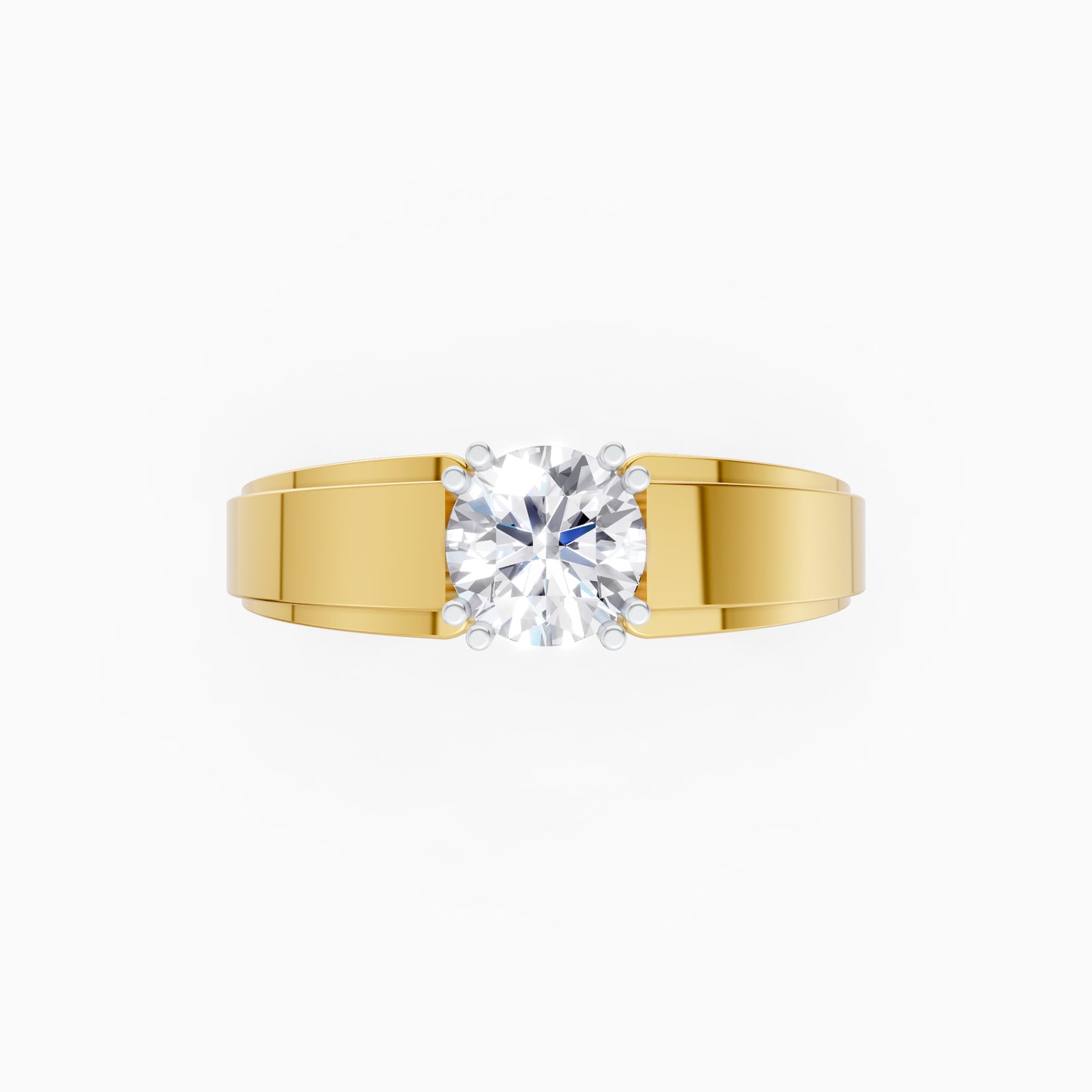 The Modern Round-Cut Raised Engagement Band
