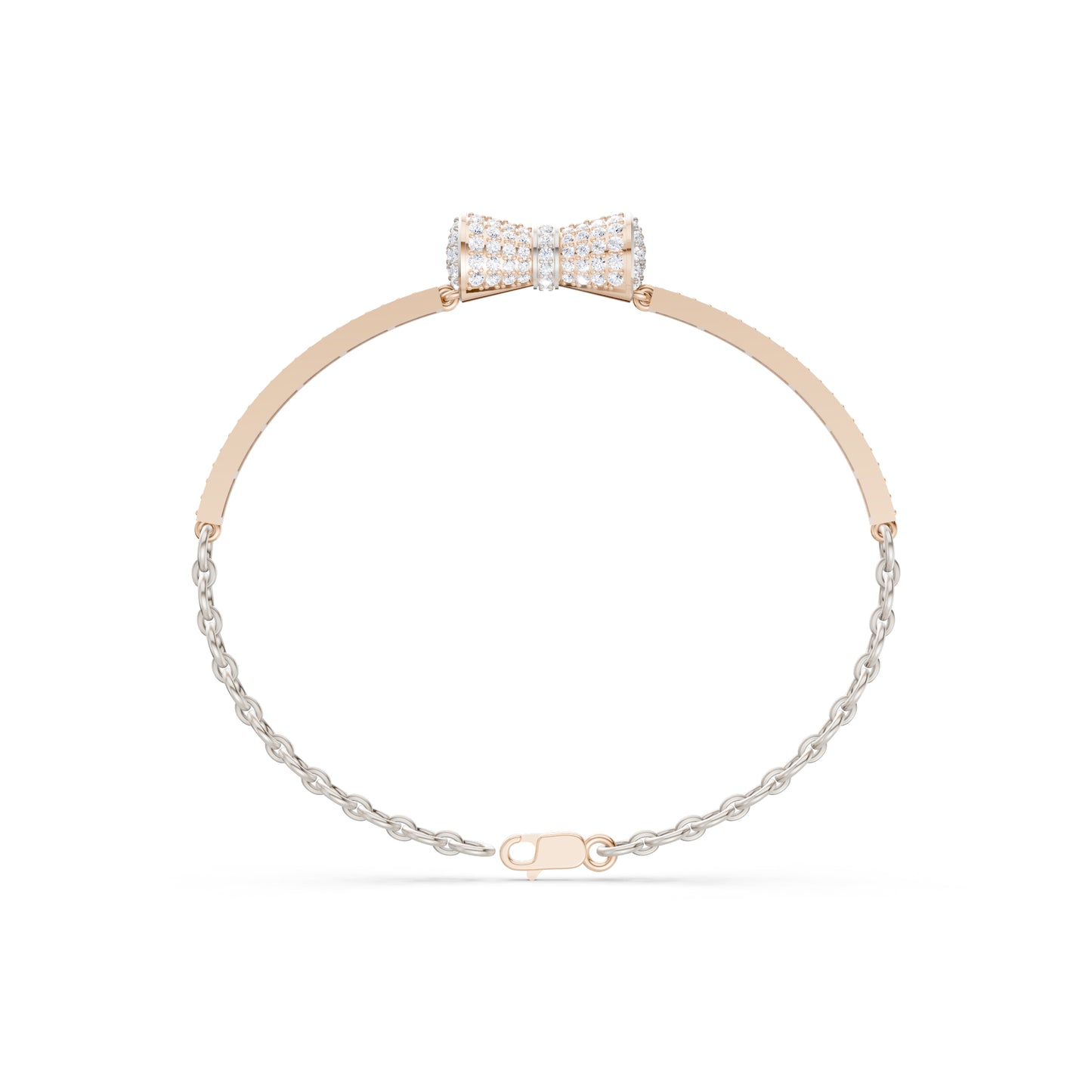 The Flared Round-Stone Drum & Link Bracelet