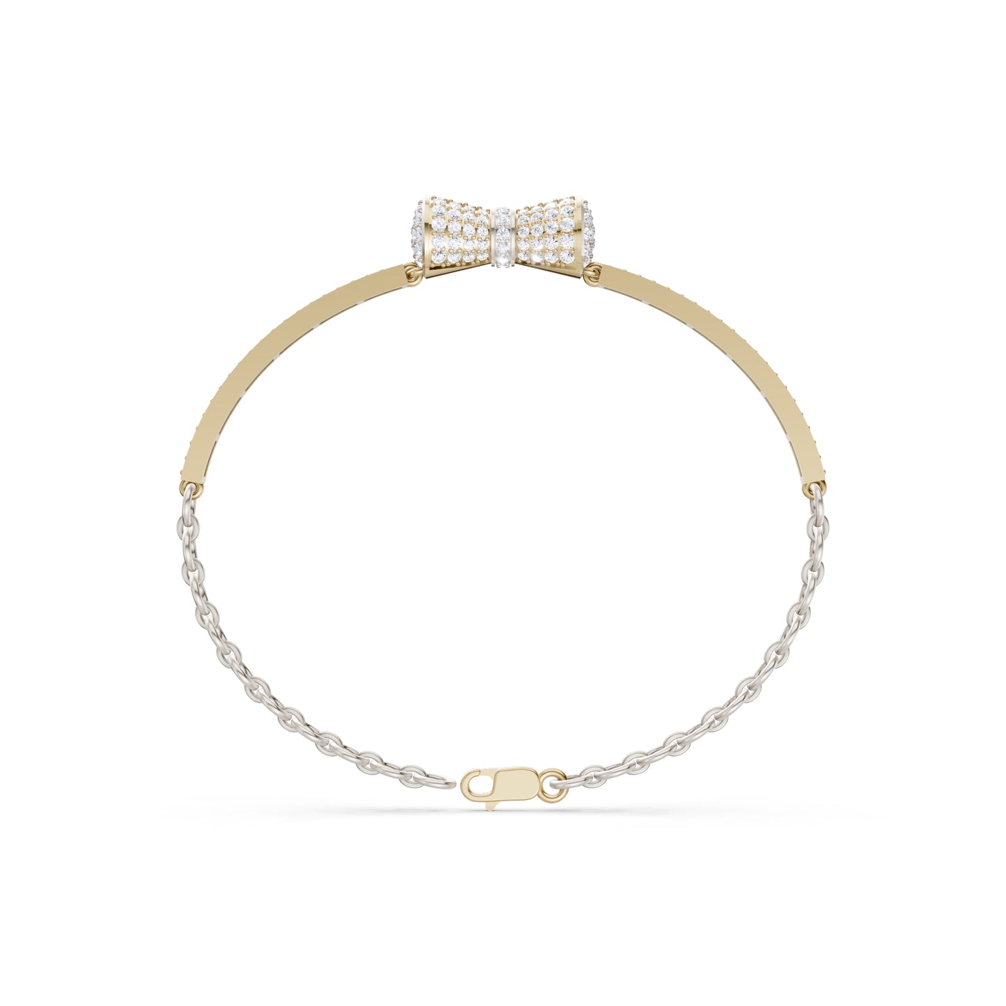 The Flared Round-Stone Drum & Link Bracelet