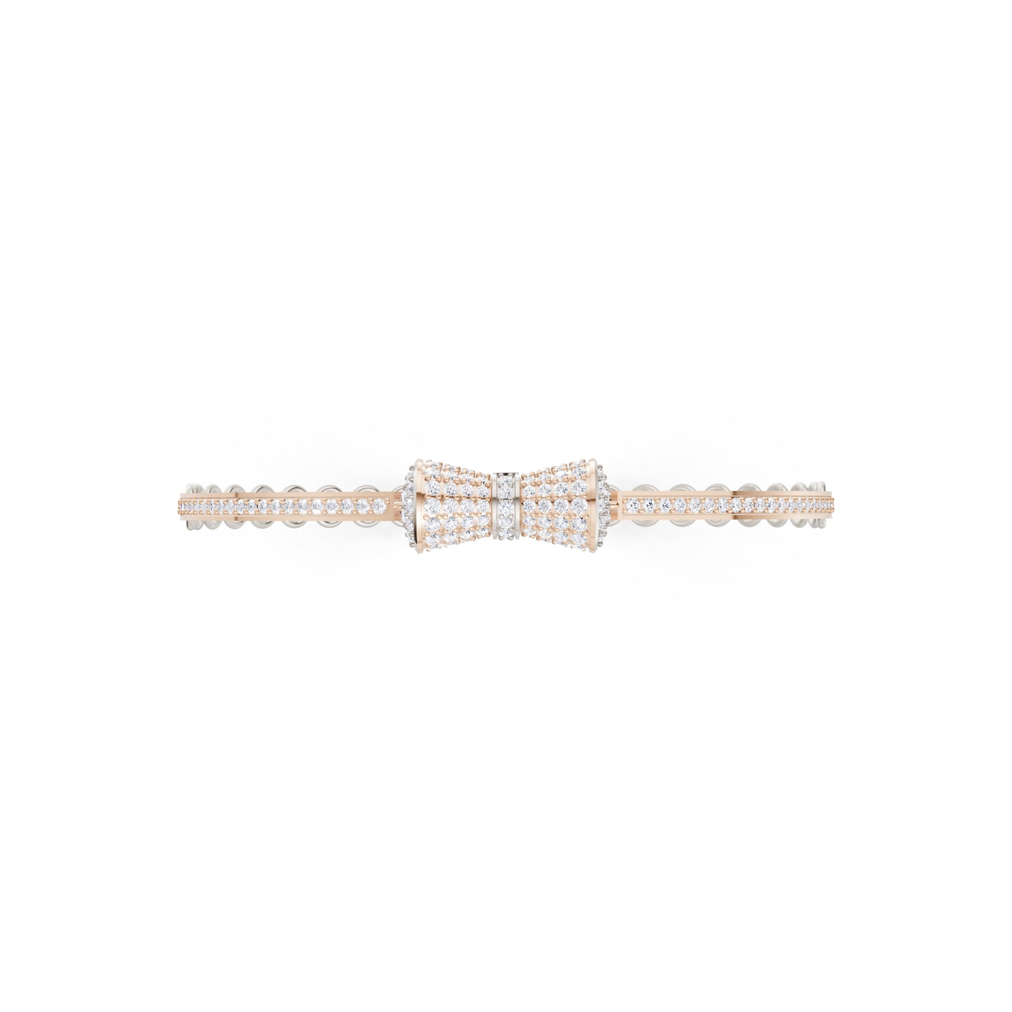 The Flared Round-Stone Drum & Link Bracelet