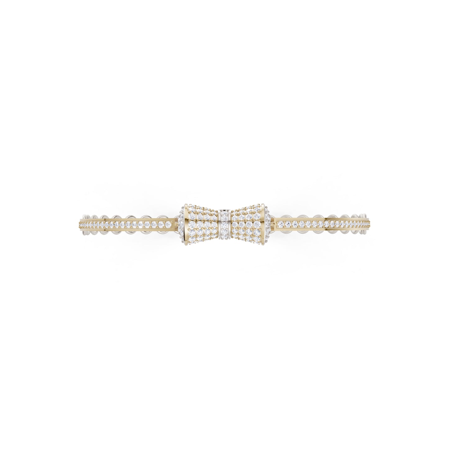 The Flared Round-Stone Drum & Link Bracelet