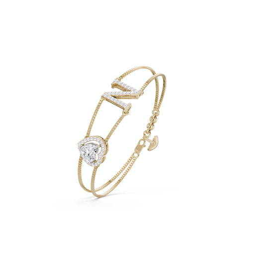 The Heart-Cut Station & Letter Bracelet