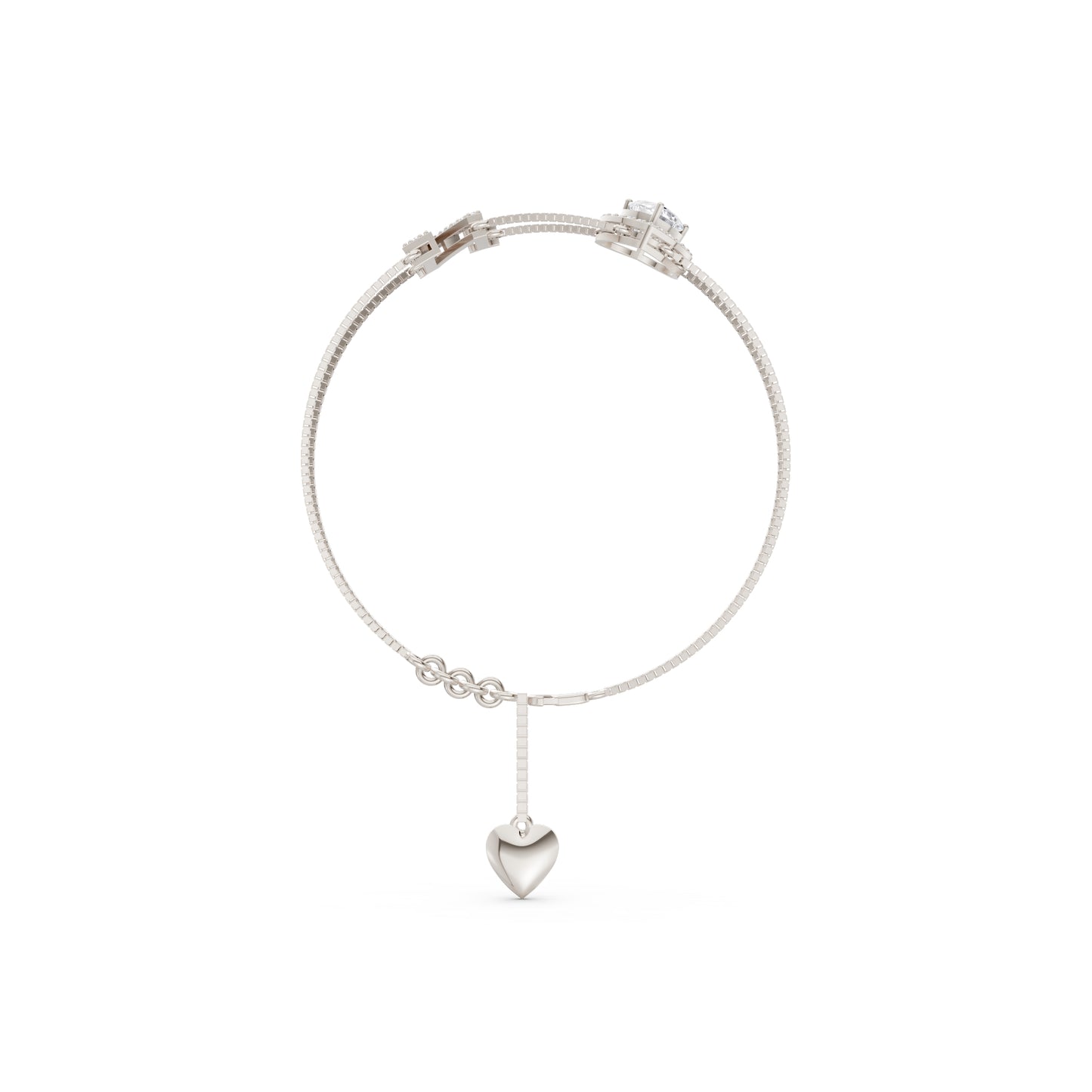 The Heart-Cut Station & Letter Bracelet