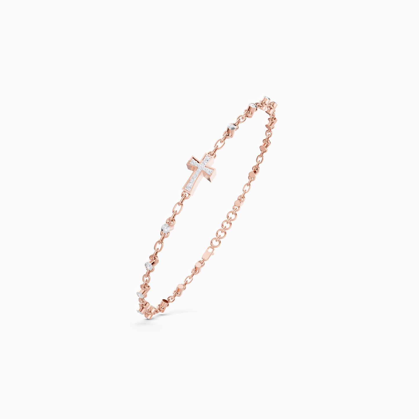 The Minimalist Diamond Cross Charm Bracelet