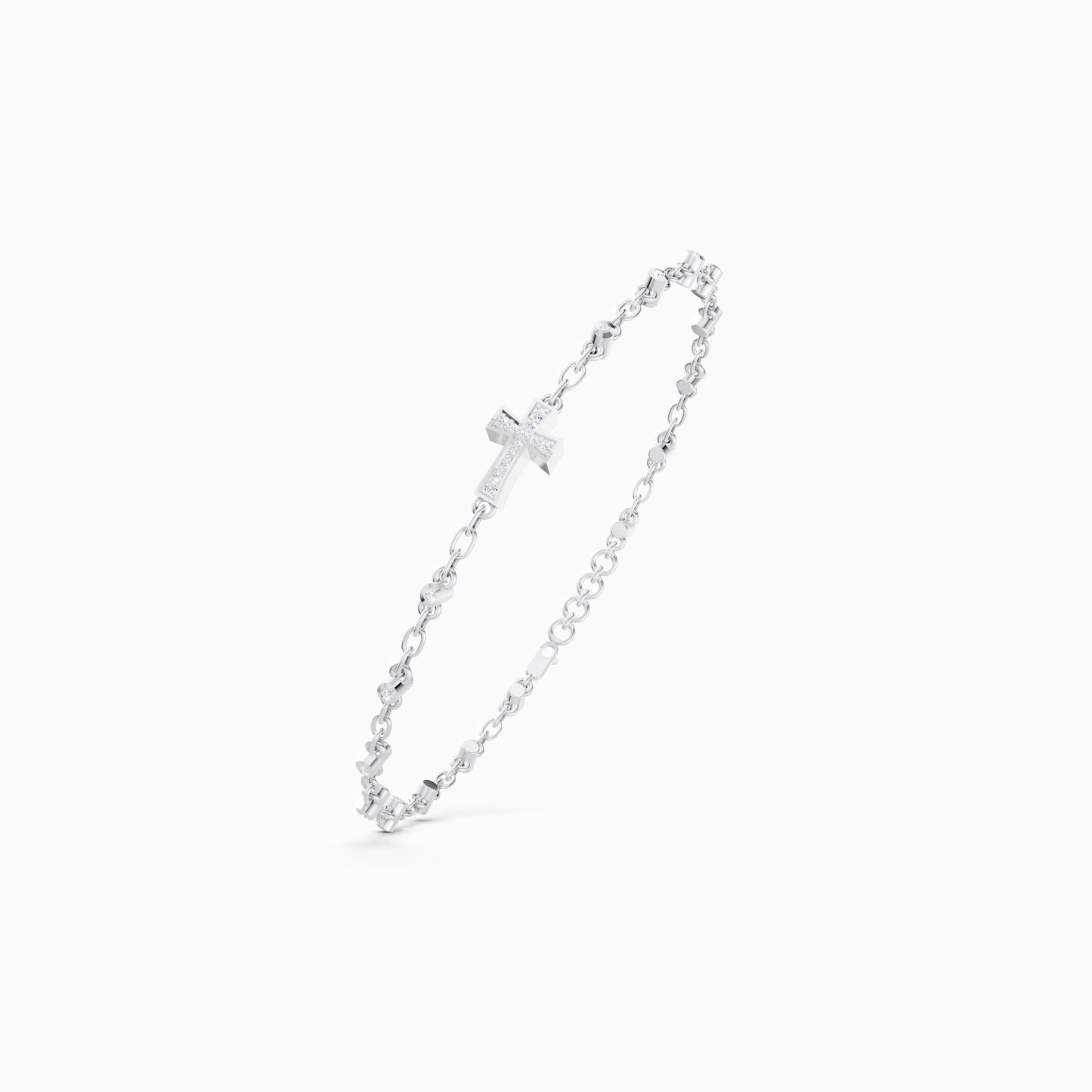 The Minimalist Diamond Cross Charm Bracelet