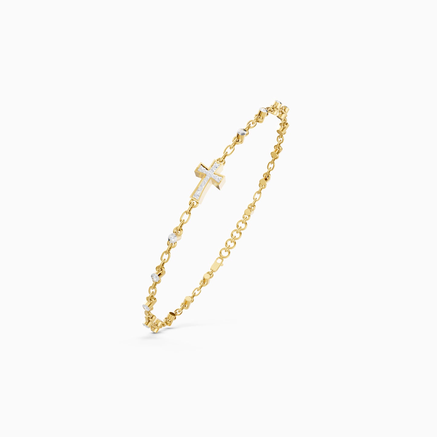 The Minimalist Diamond Cross Charm Bracelet