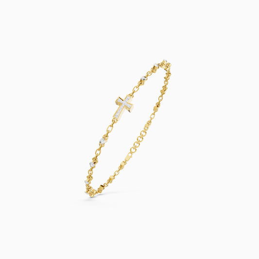 The Minimalist Diamond Cross Charm Bracelet