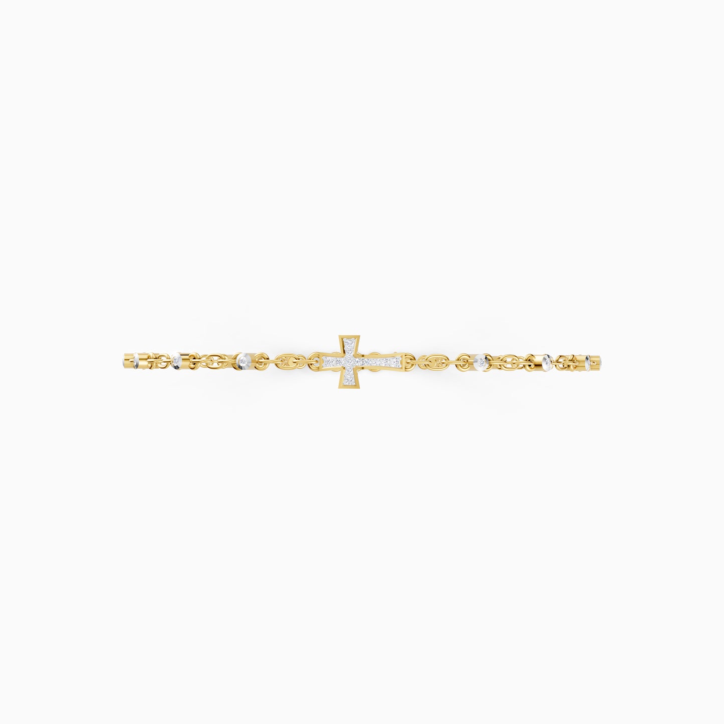 The Minimalist Diamond Cross Charm Bracelet