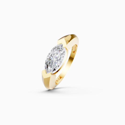 Sleek Marquise Flush Ring