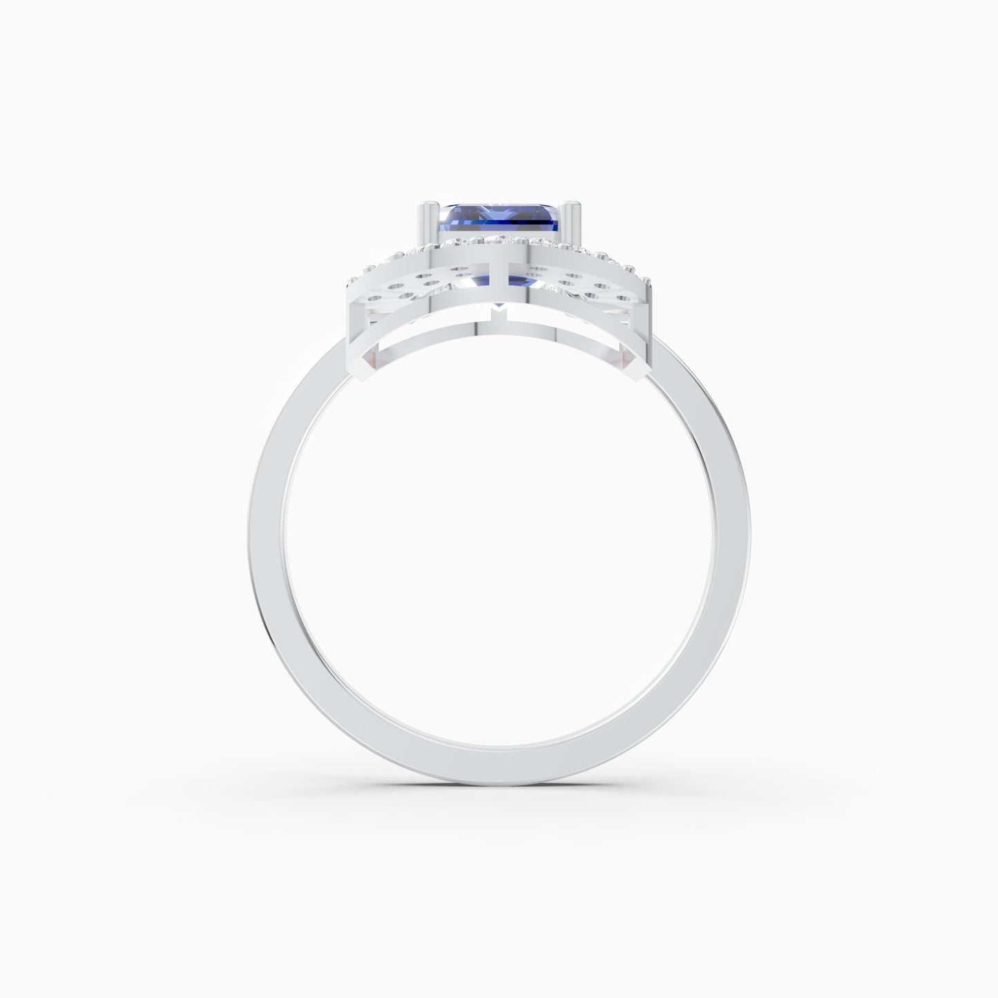 Sapphire Horizon Emerald Cut Ring