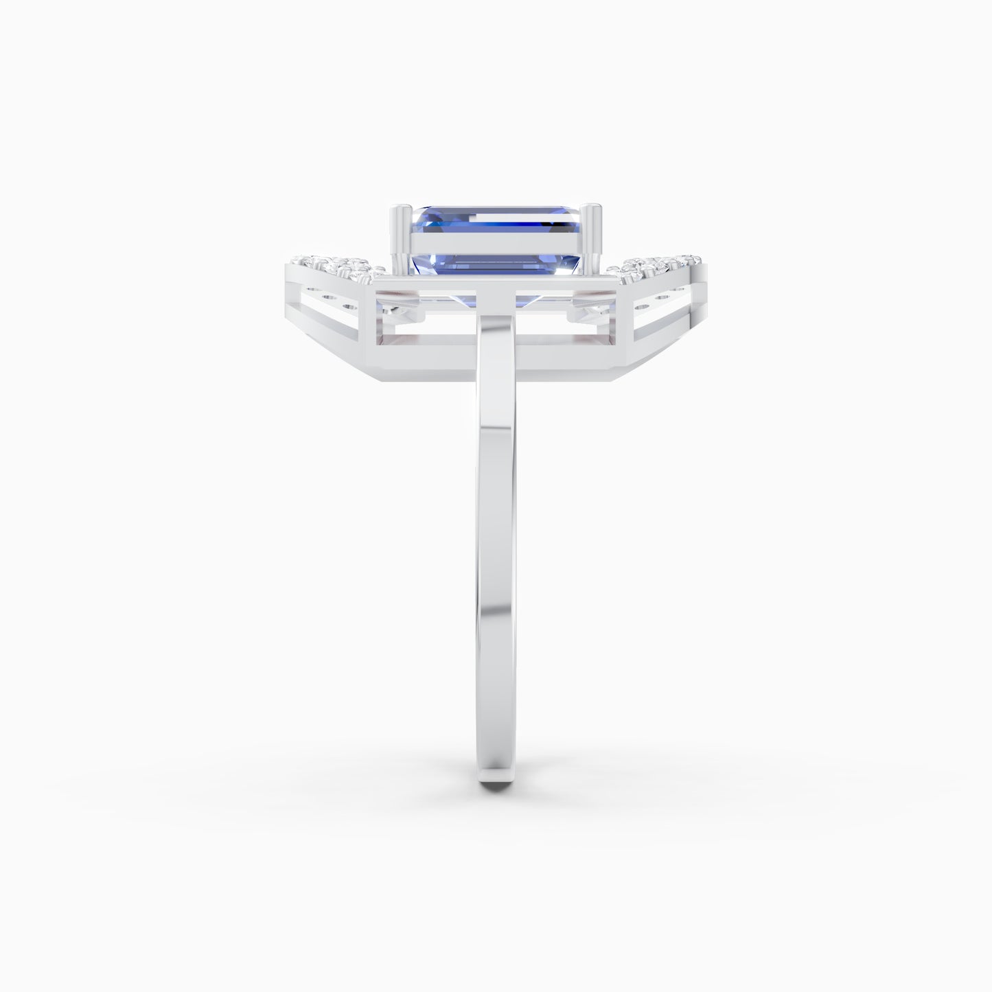 Sapphire Horizon Emerald Cut Ring